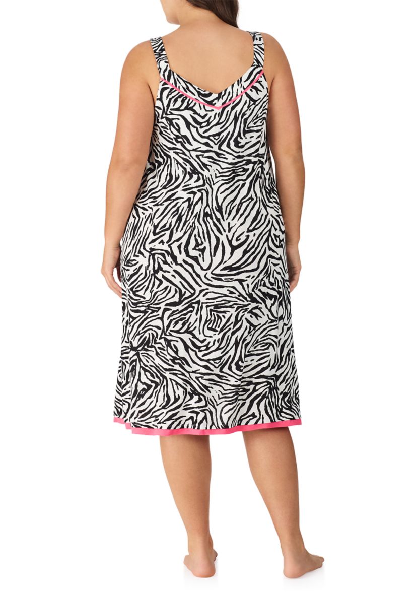 Plus Size Printed Midi Nightgown