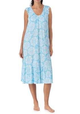 Ellen Tracy Women's Short Sleeve Midi Nightgown