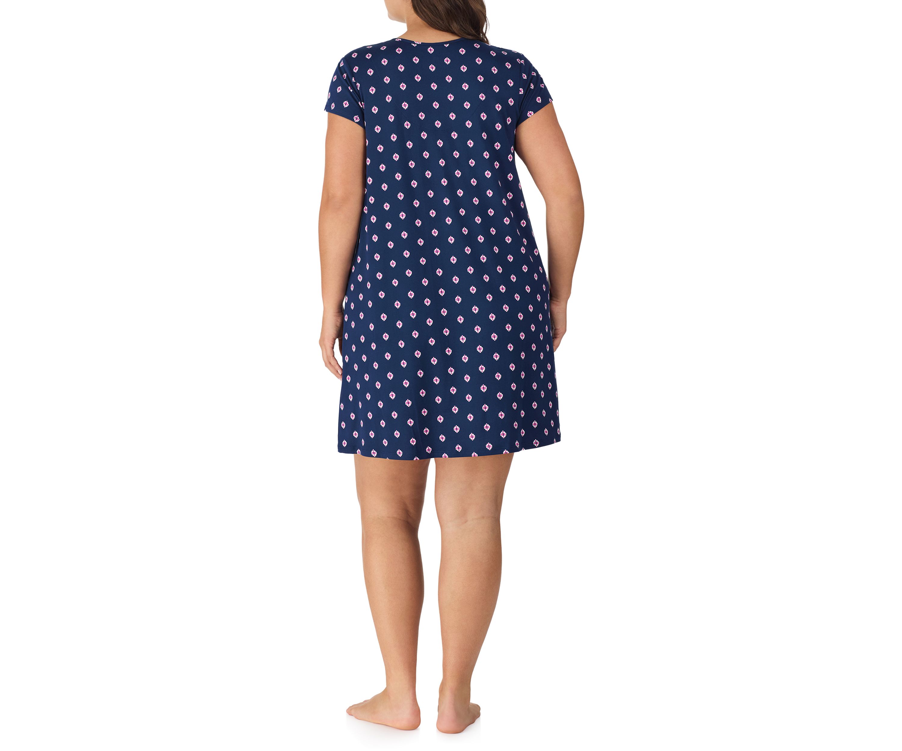 Plus Size Short Sleeve Printed Chemise