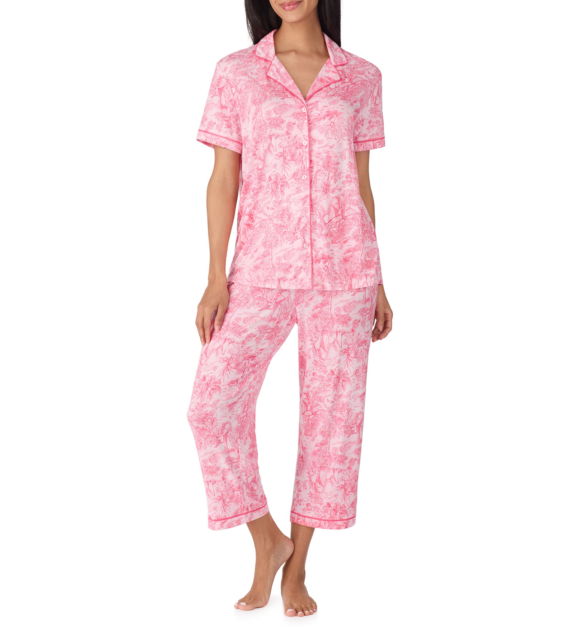 Notch Cropped Pajama Set