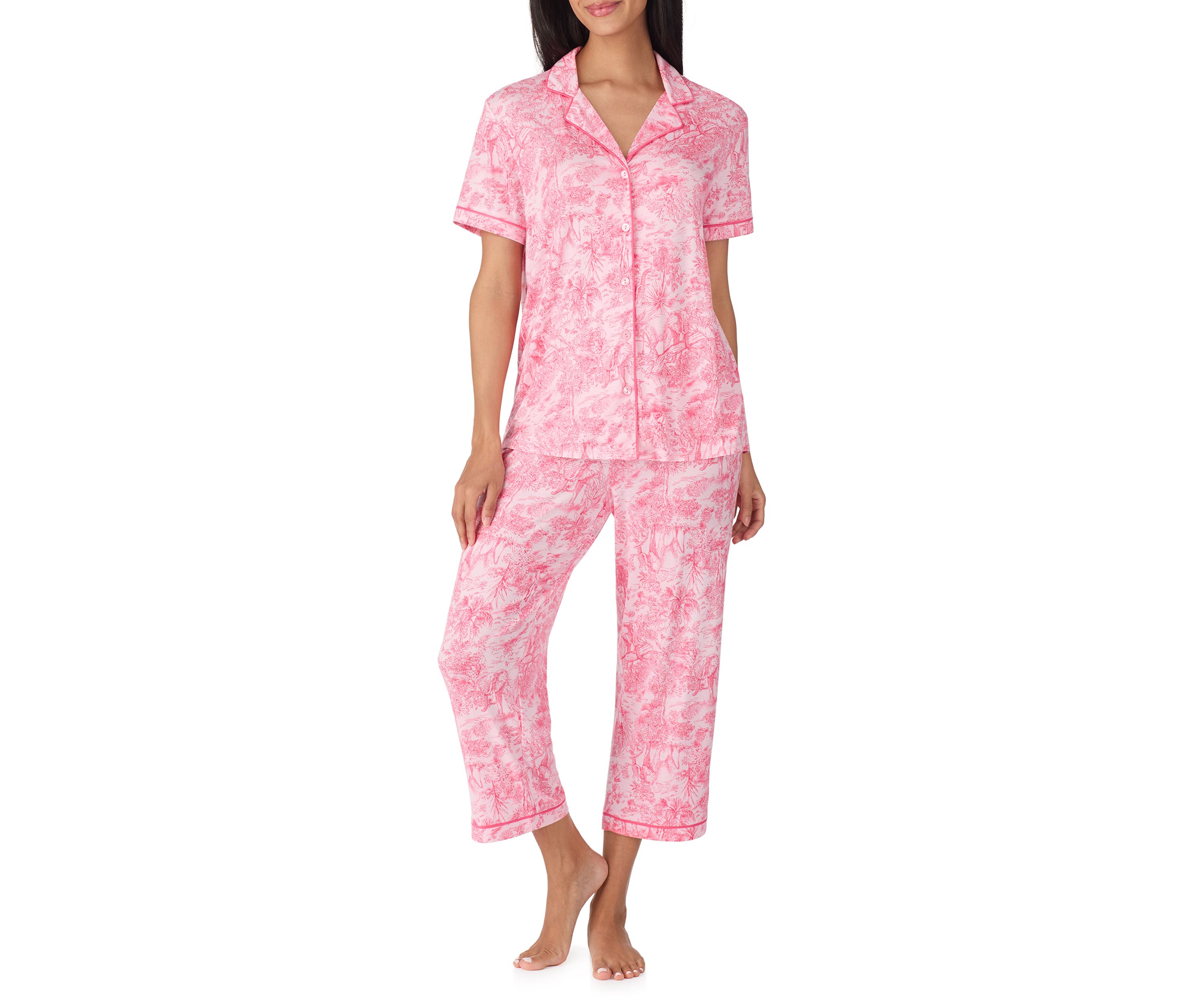 Notch Cropped Pajama Set