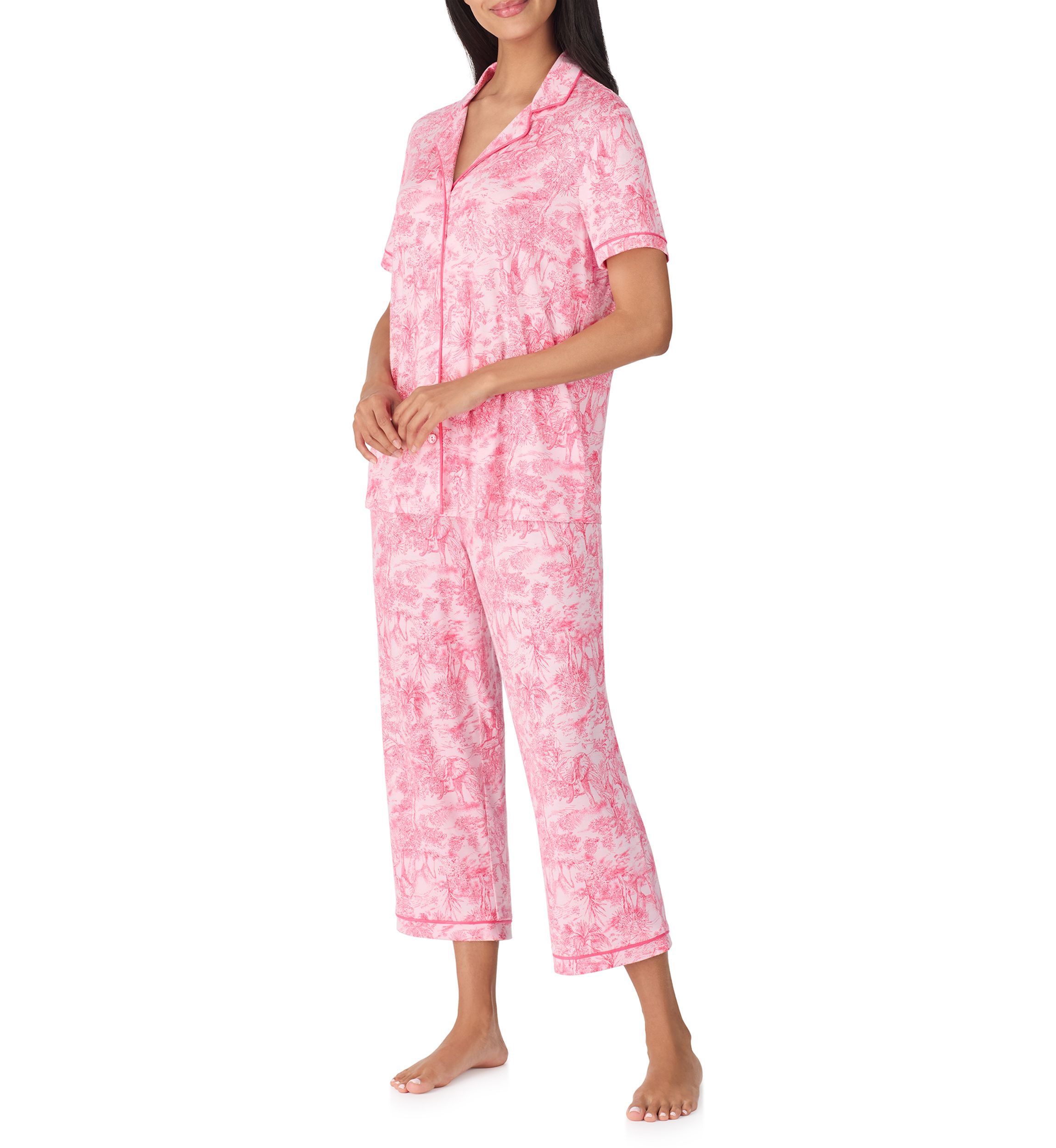 Notch Cropped Pajama Set