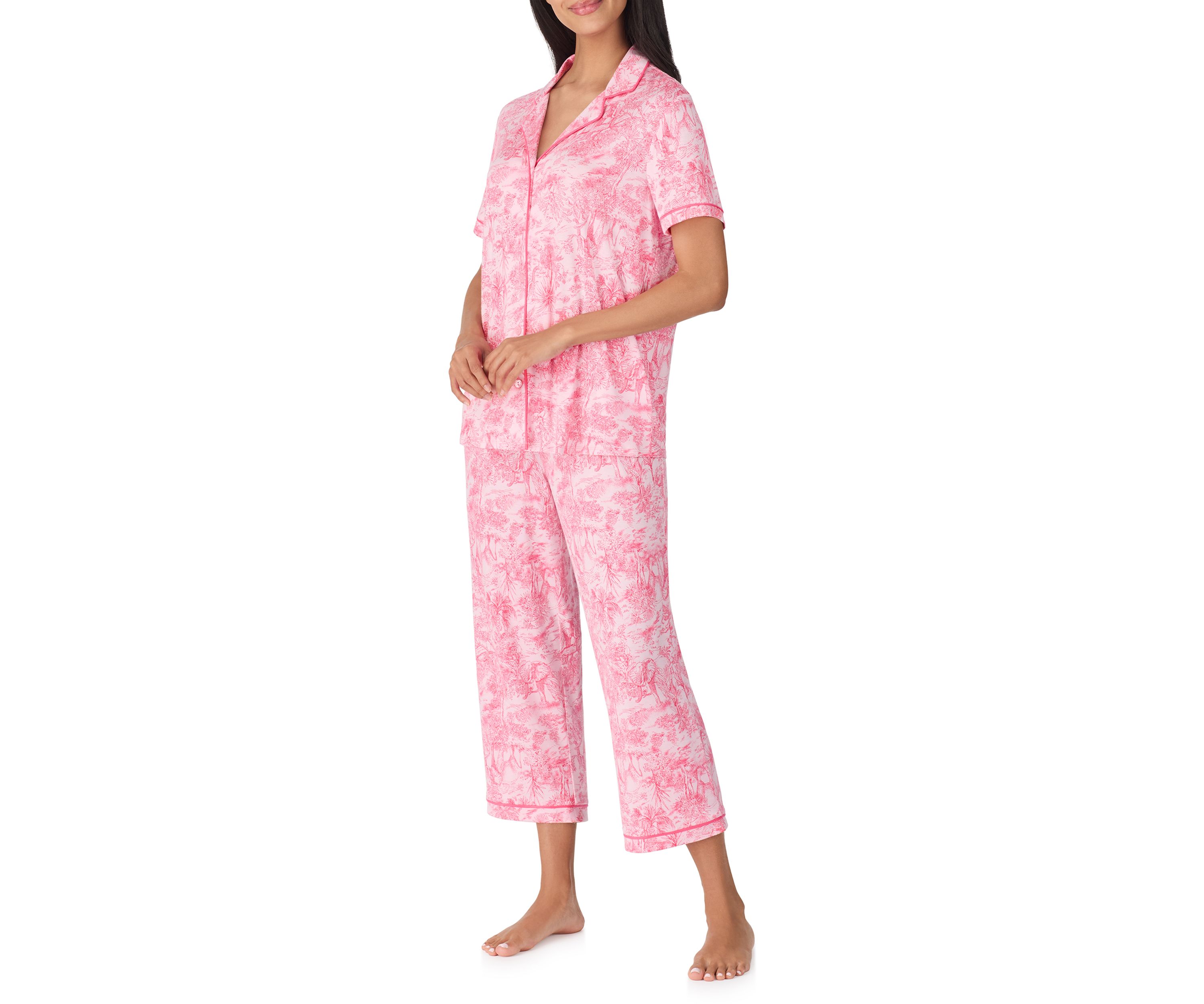 Notch Cropped Pajama Set
