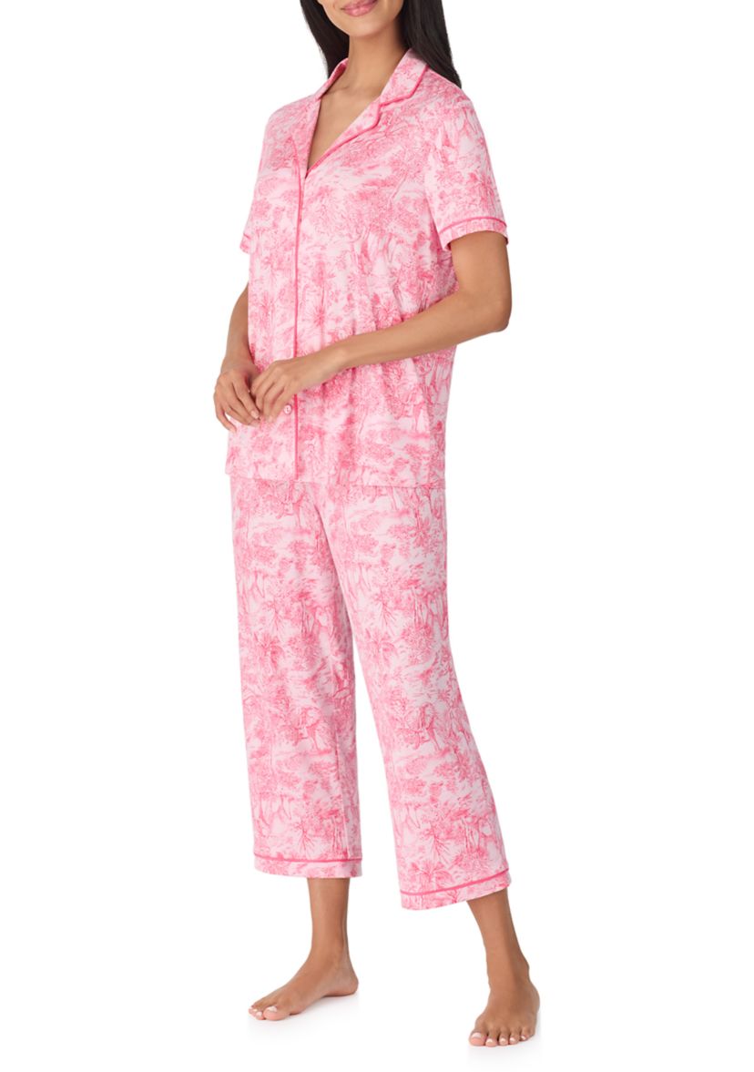 Notch Cropped Pajama Set