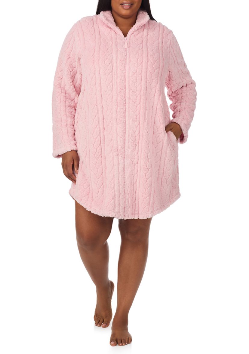 Pus Size Short Zipper Robe