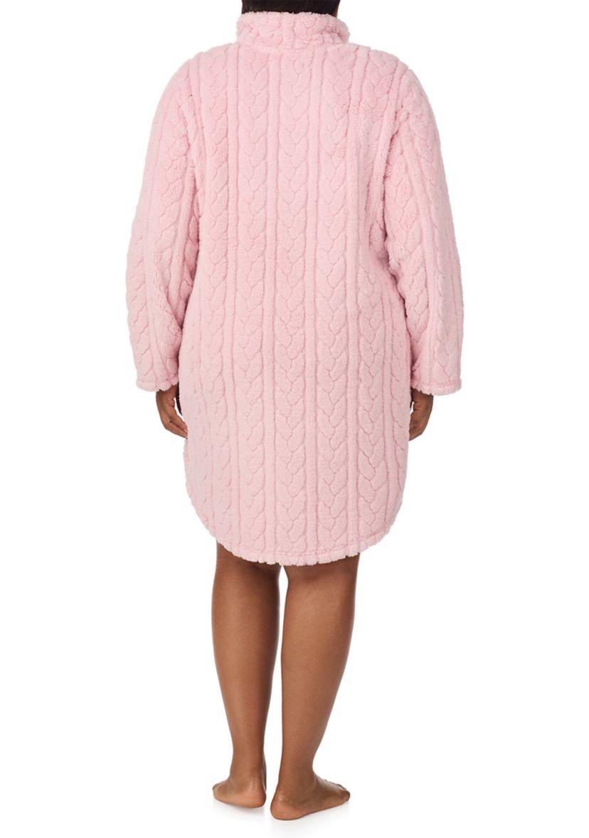 Pus Size Short Zipper Robe