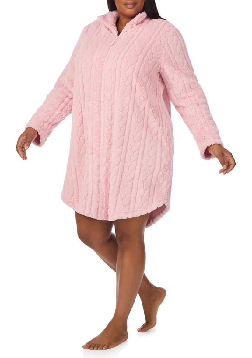 Pus Size Short Zipper Robe