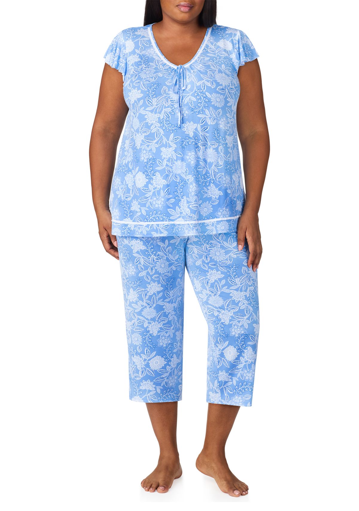 Plus Size Printed Pajama Set 