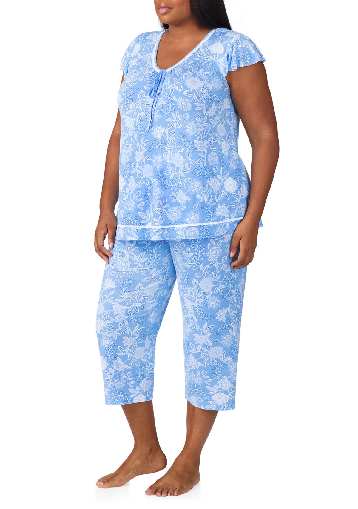 Plus Size Printed Pajama Set 