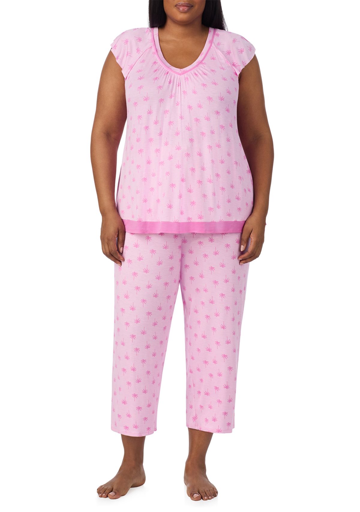 Cropped Printed Pajama Set