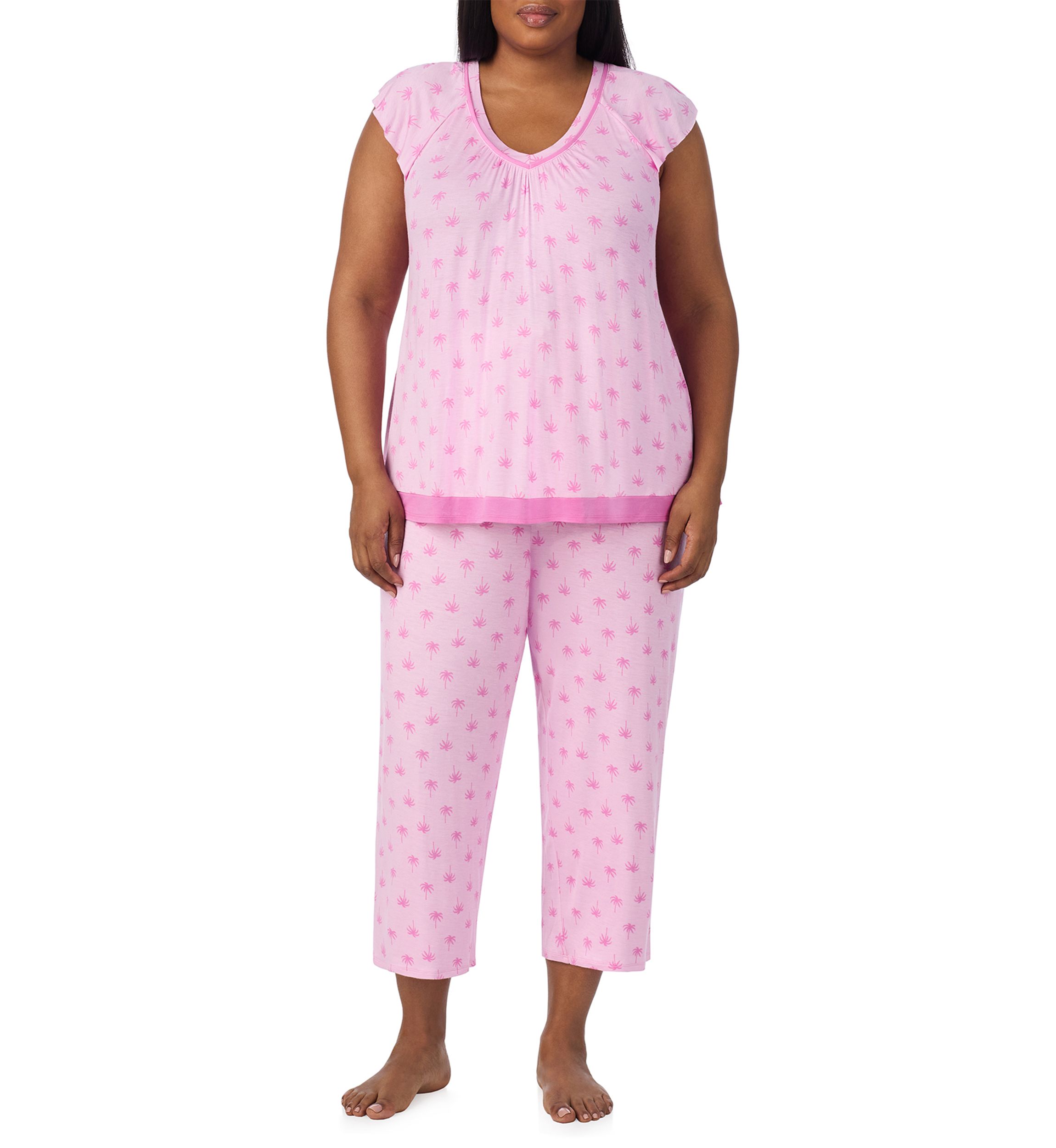 Cropped Printed Pajama Set