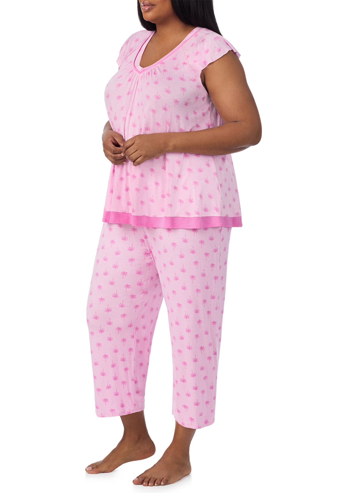 Cropped Printed Pajama Set