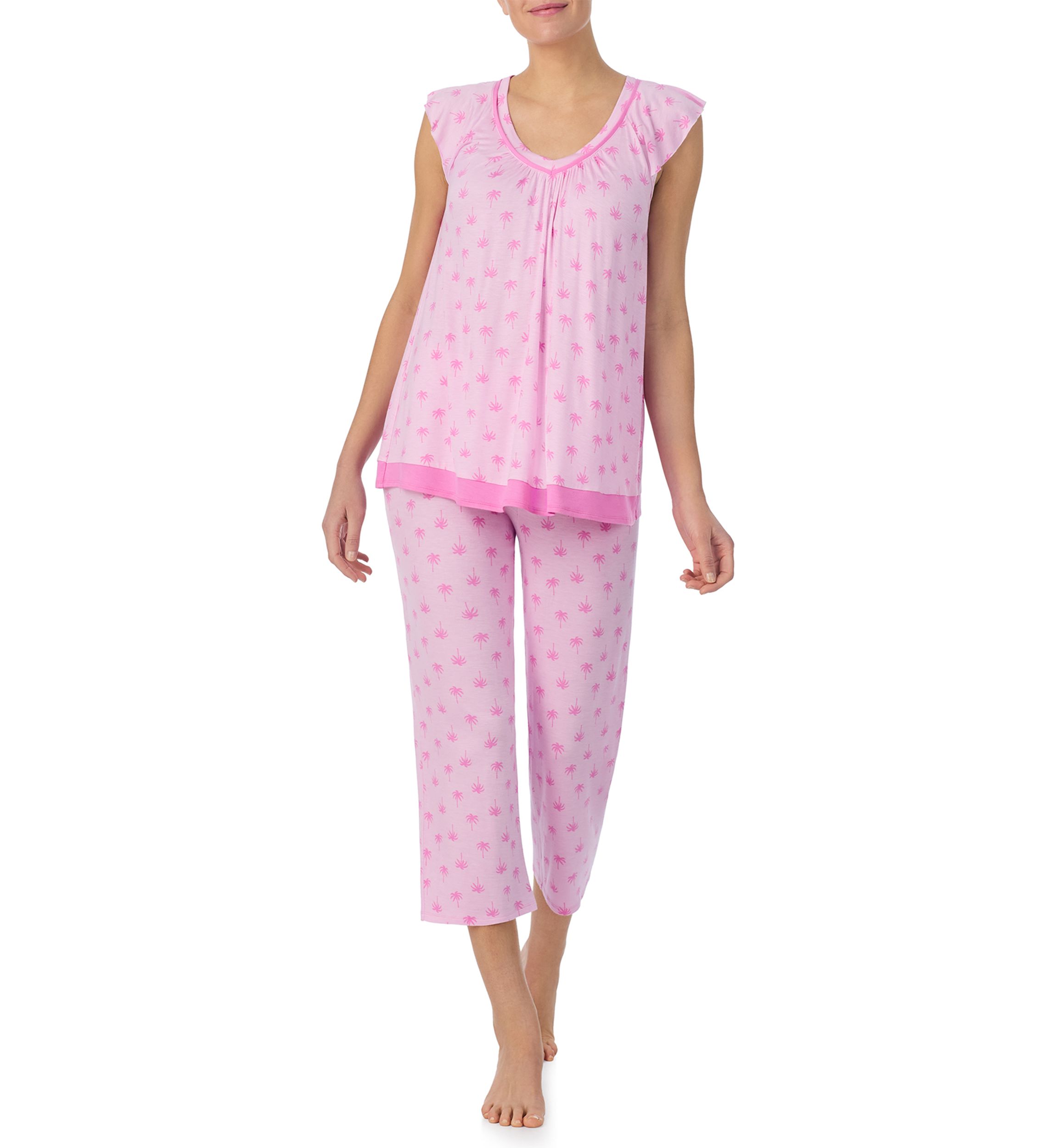Cropped Printed Pajama Set