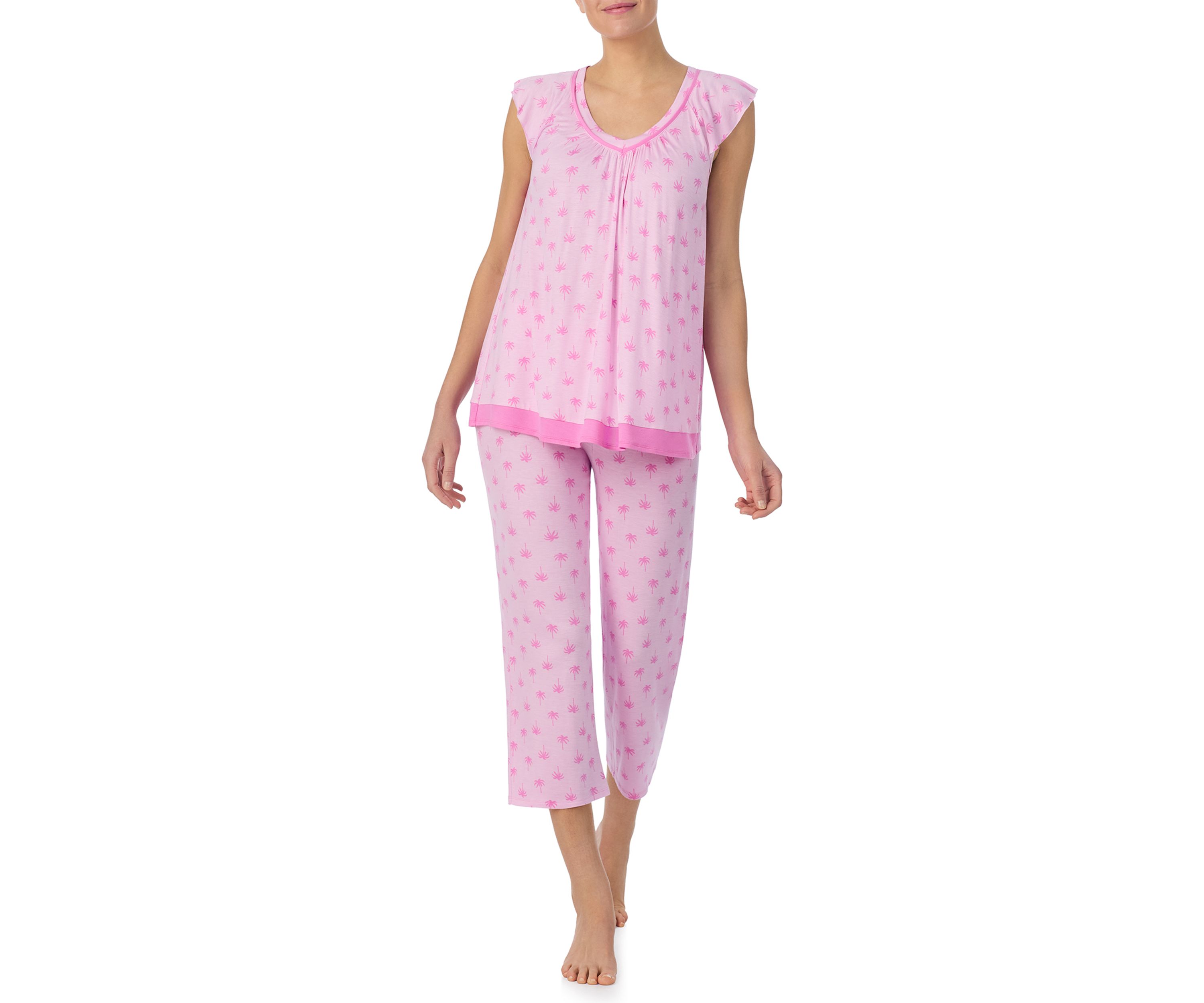 Cropped Printed Pajama Set