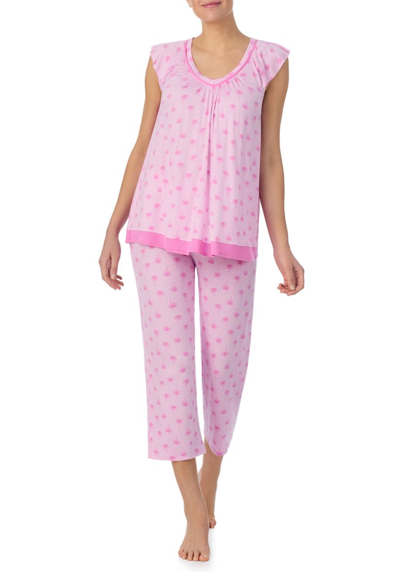 Cropped Printed Pajama Set