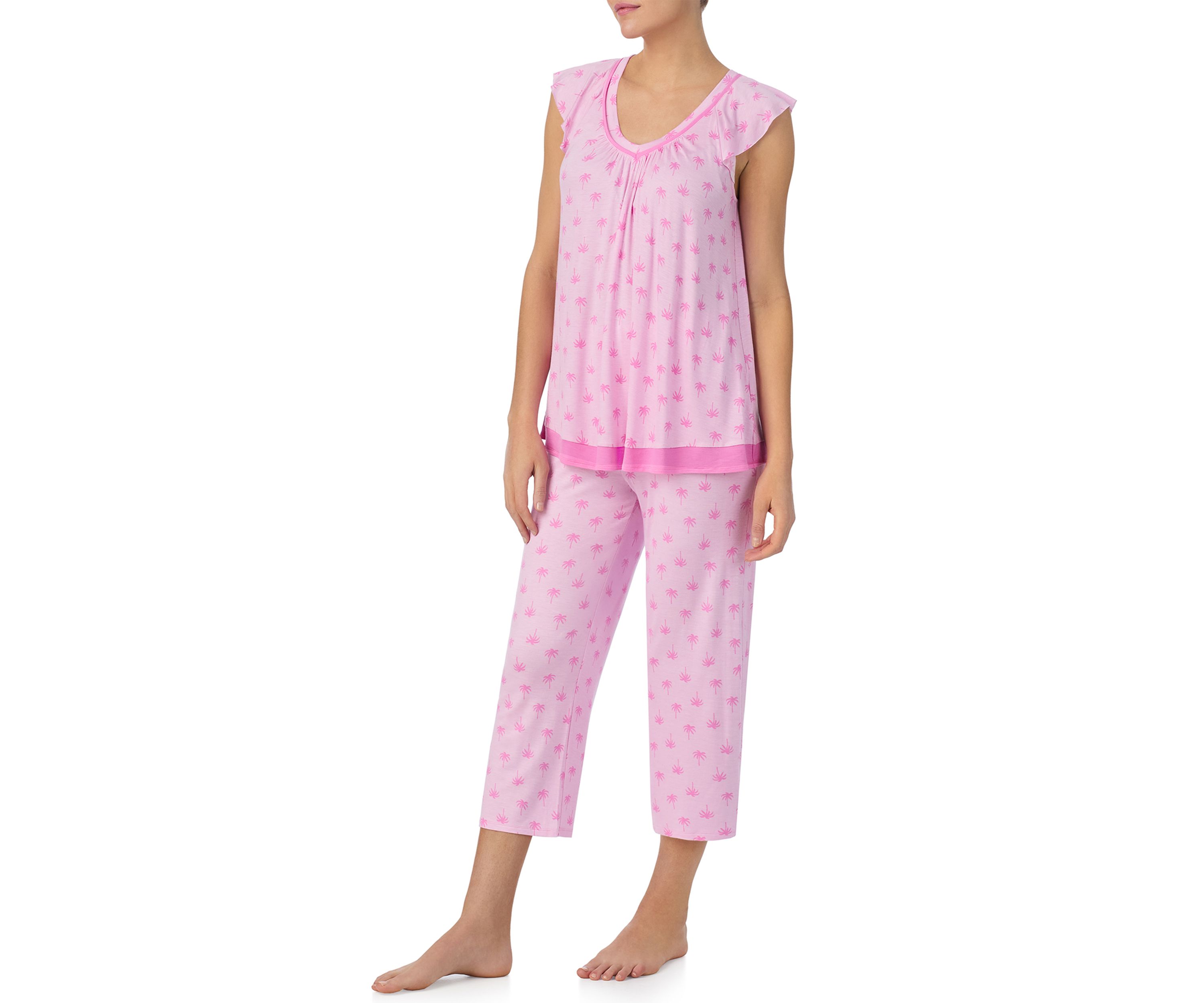Cropped Printed Pajama Set