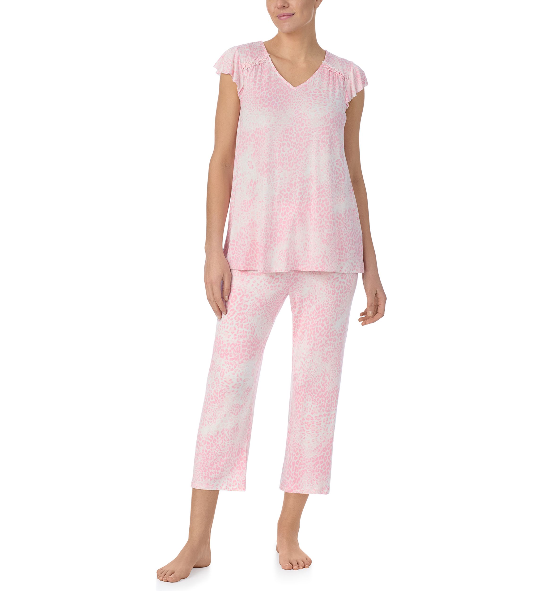 Cropped Printed Pajama Set