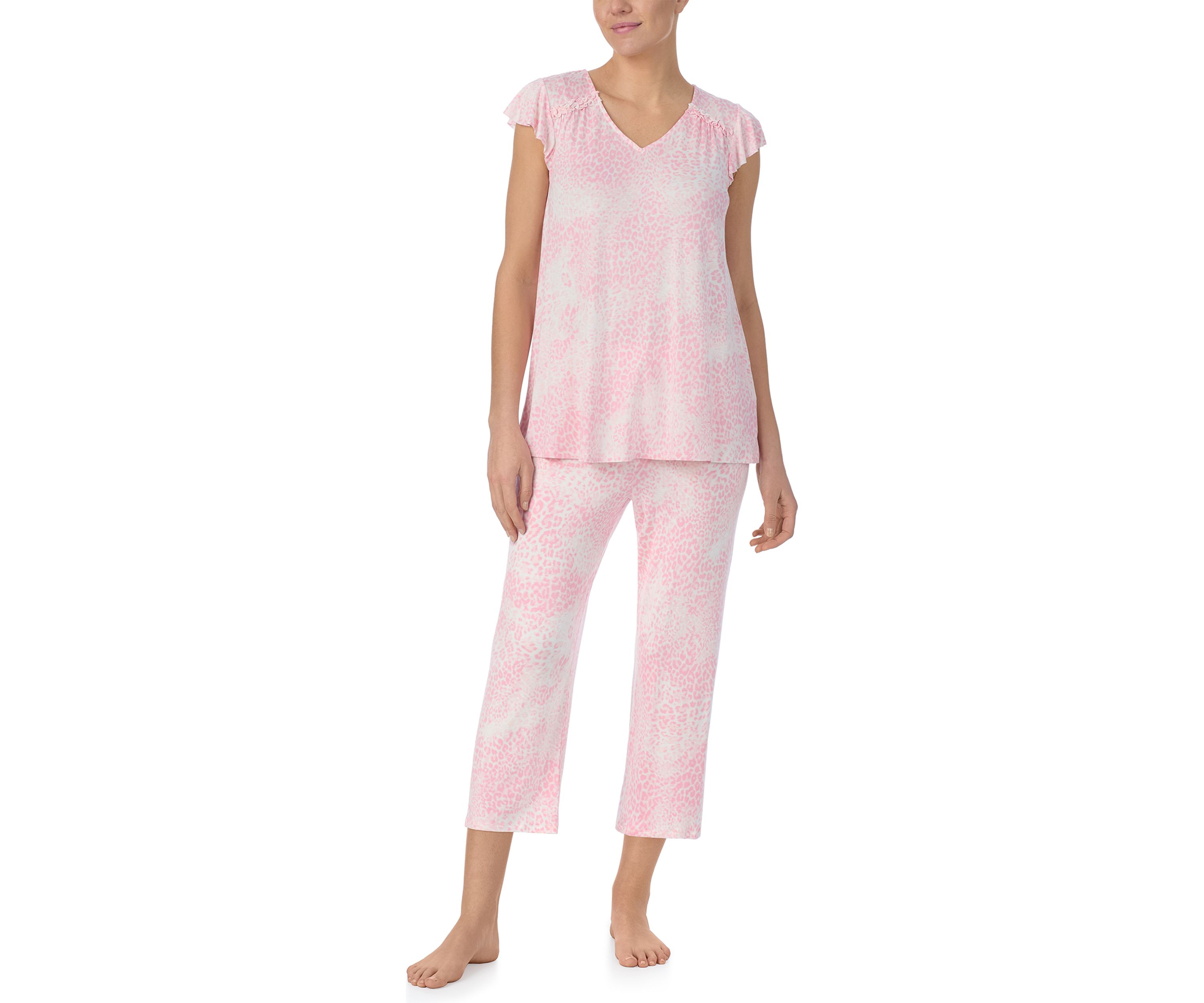 Cropped Printed Pajama Set