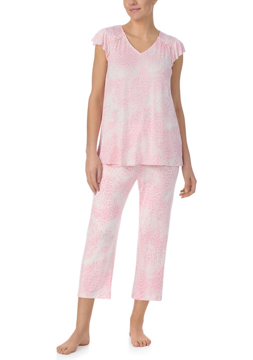 Cropped Printed Pajama Set