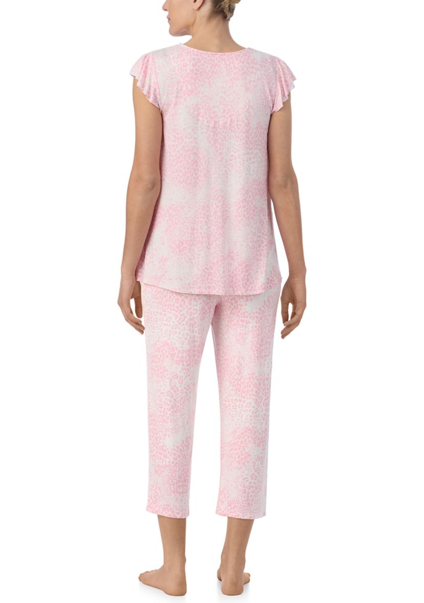 Cropped Printed Pajama Set