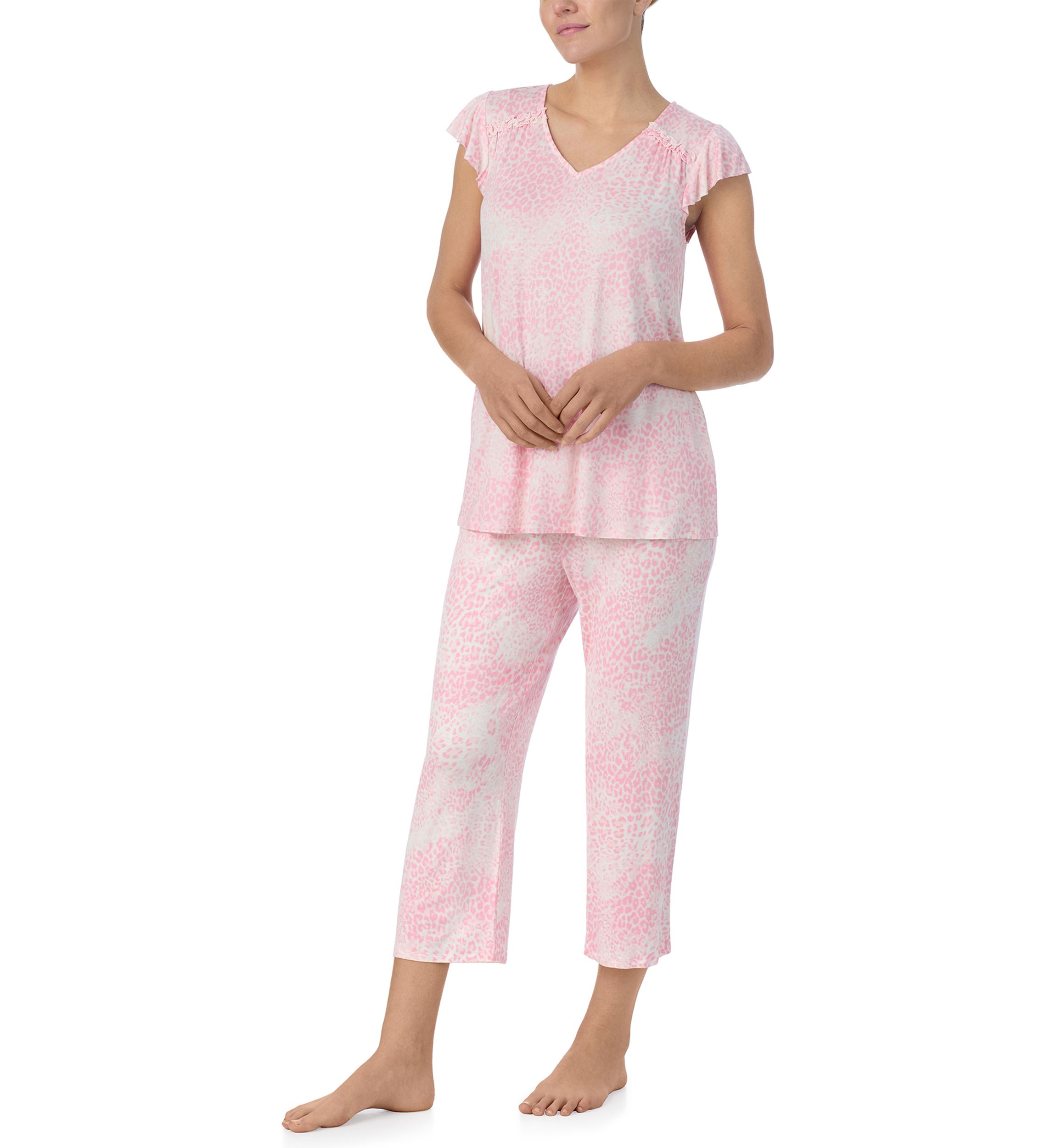 Cropped Printed Pajama Set
