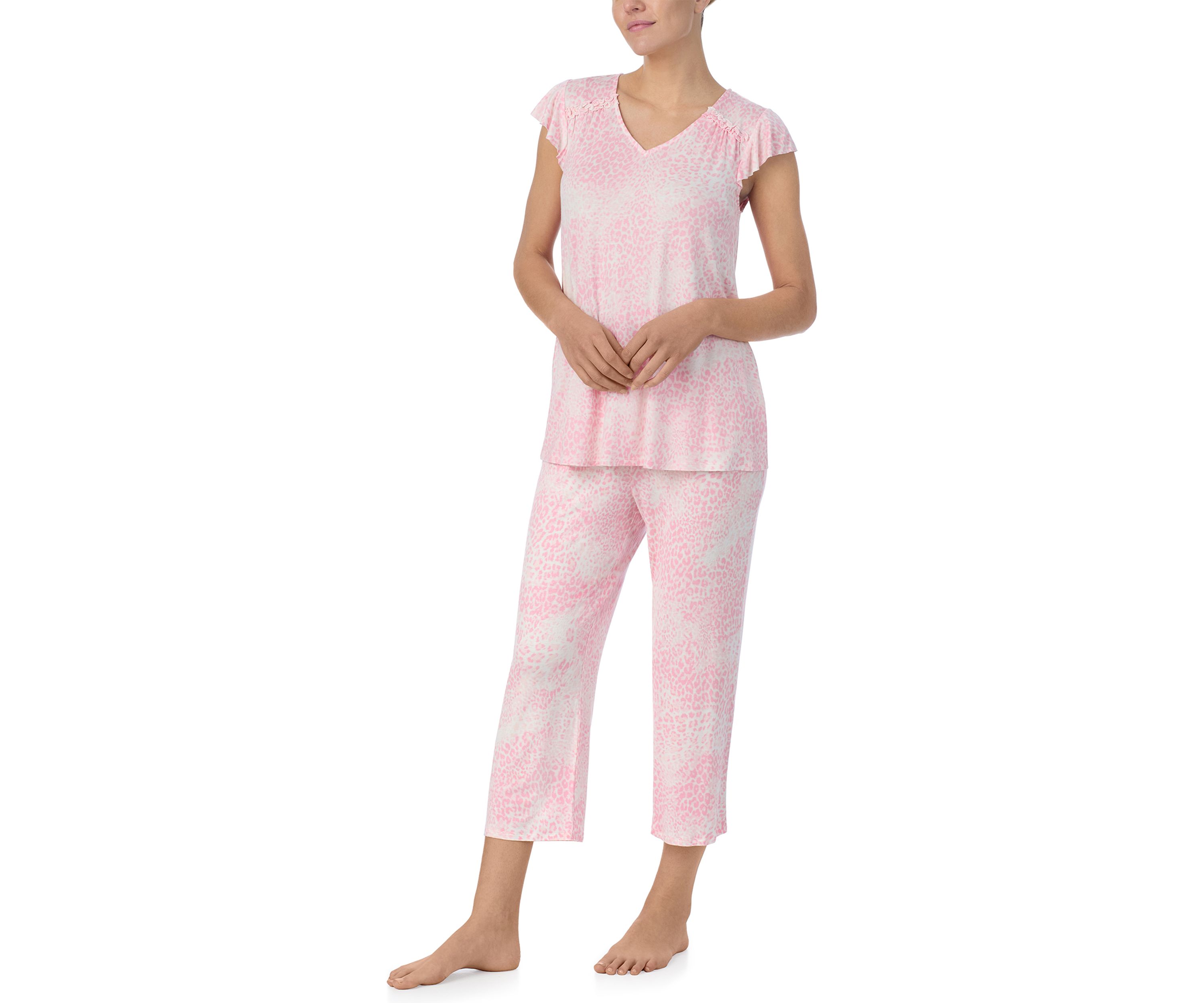 Cropped Printed Pajama Set