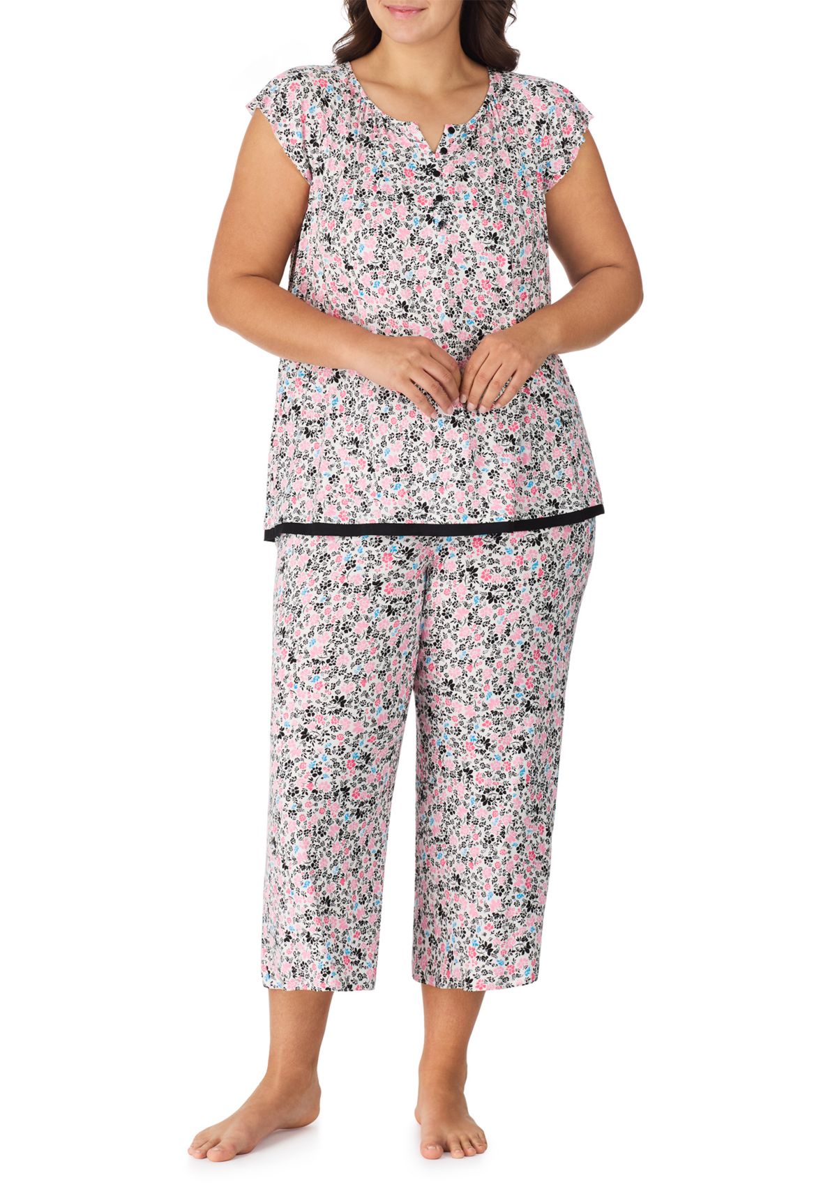Plus Size Printed Pajama Set