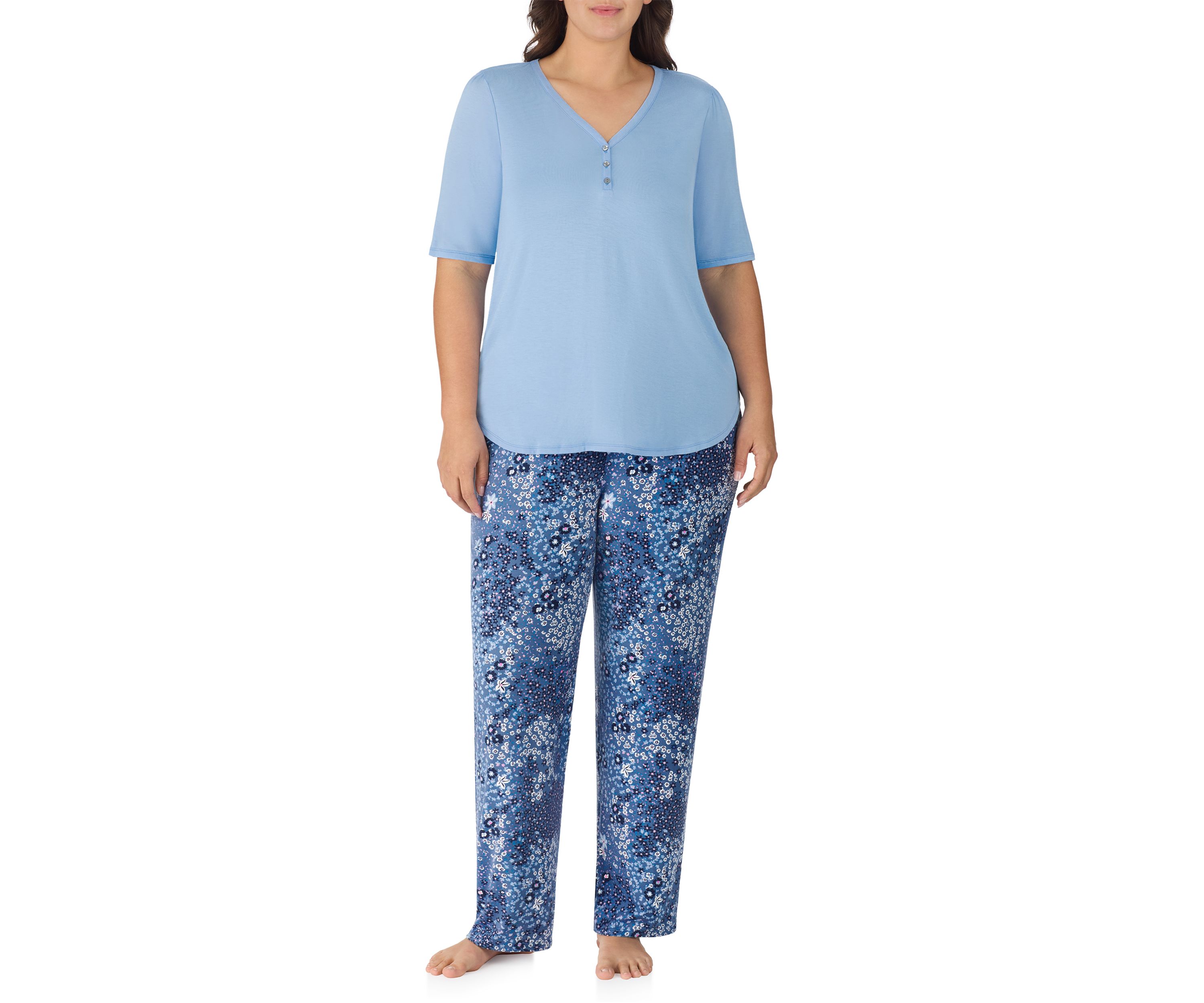 Plus Size 3/4 Sleeve Pajama Set