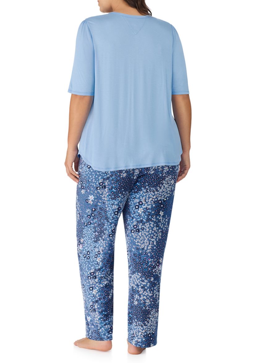 Plus Size 3/4 Sleeve Pajama Set
