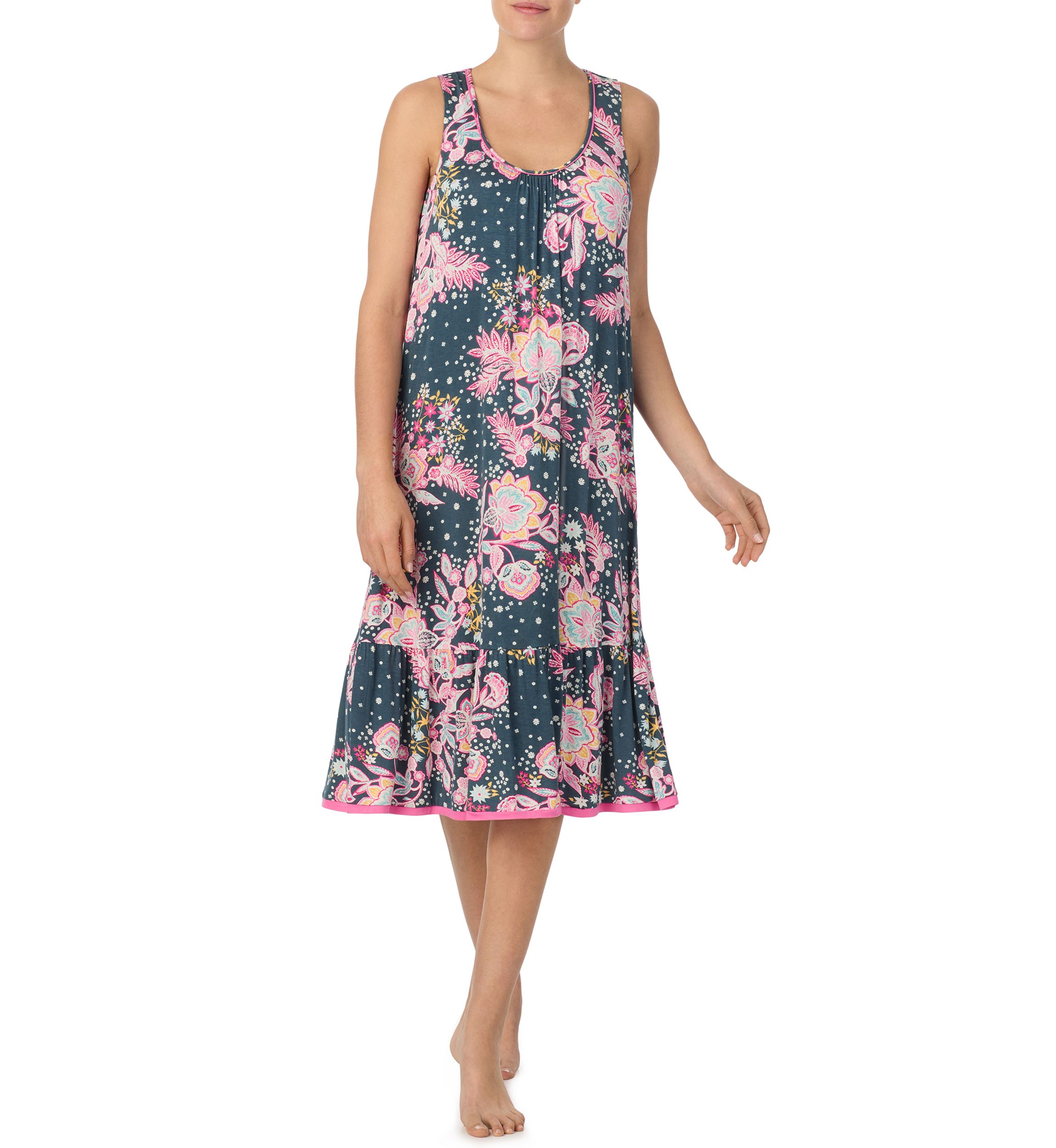 Womens Sleeveless Midi Gown with Soft Bra