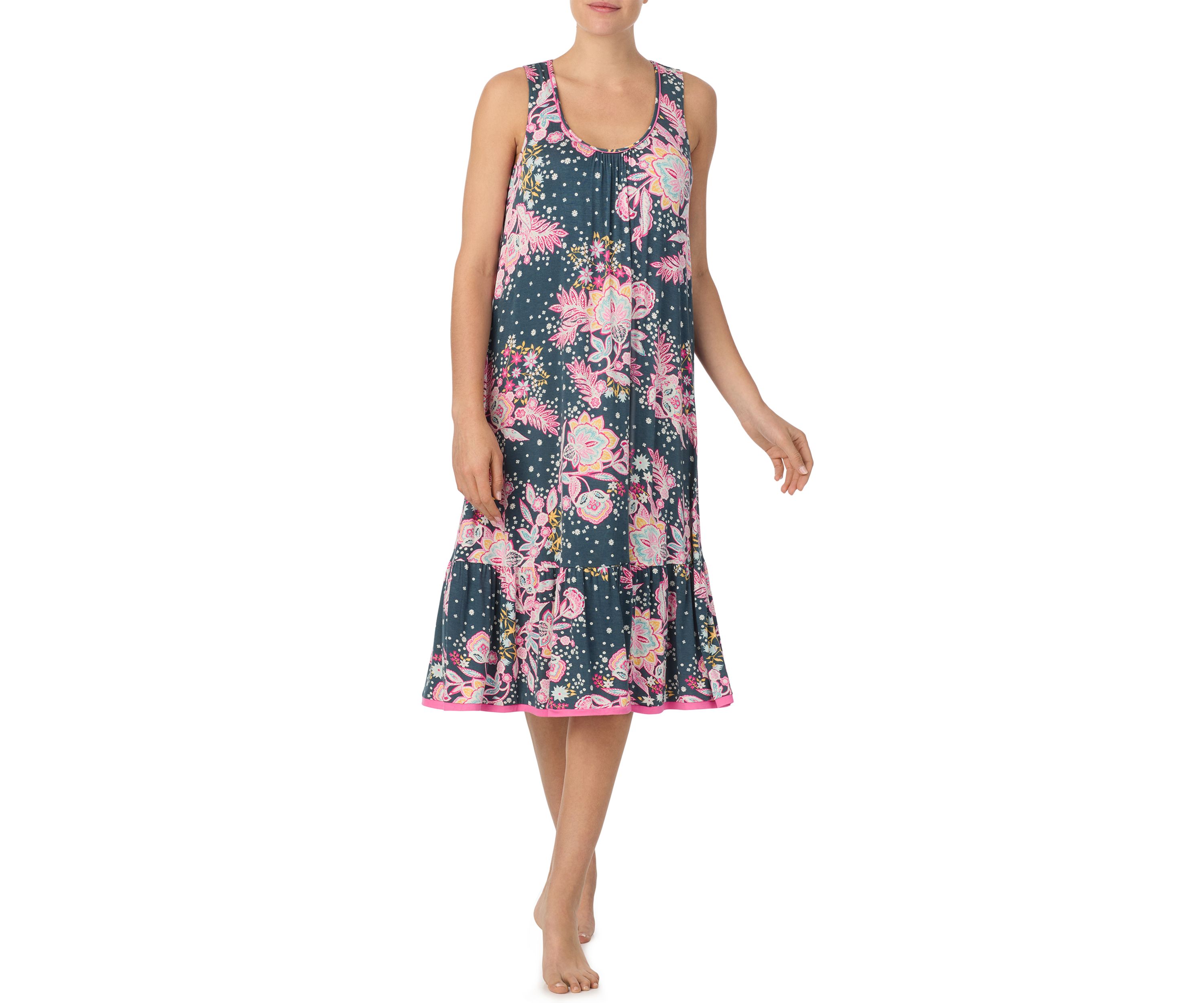Womens Sleeveless Midi Gown with Soft Bra