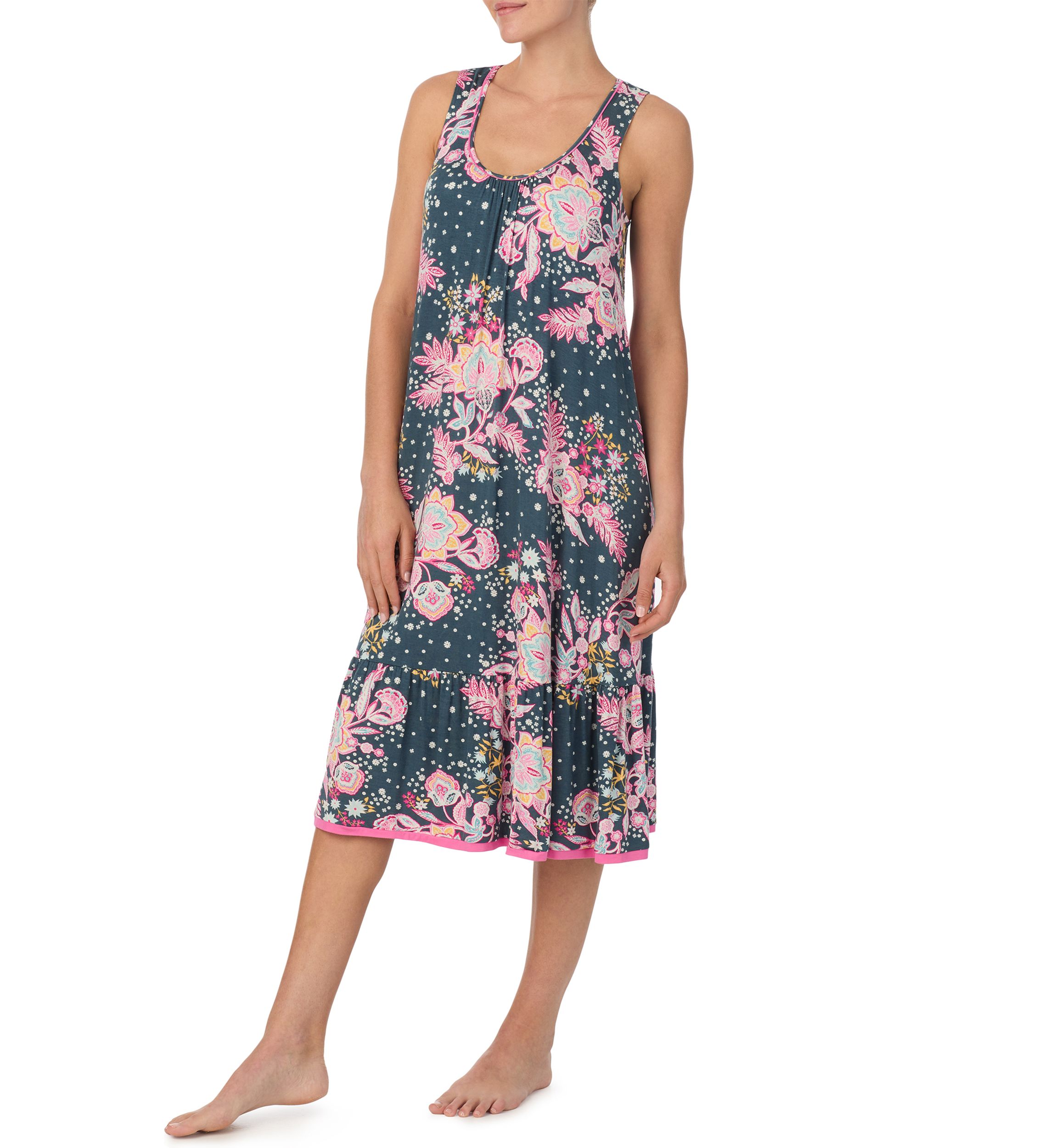Womens Sleeveless Midi Gown with Soft Bra