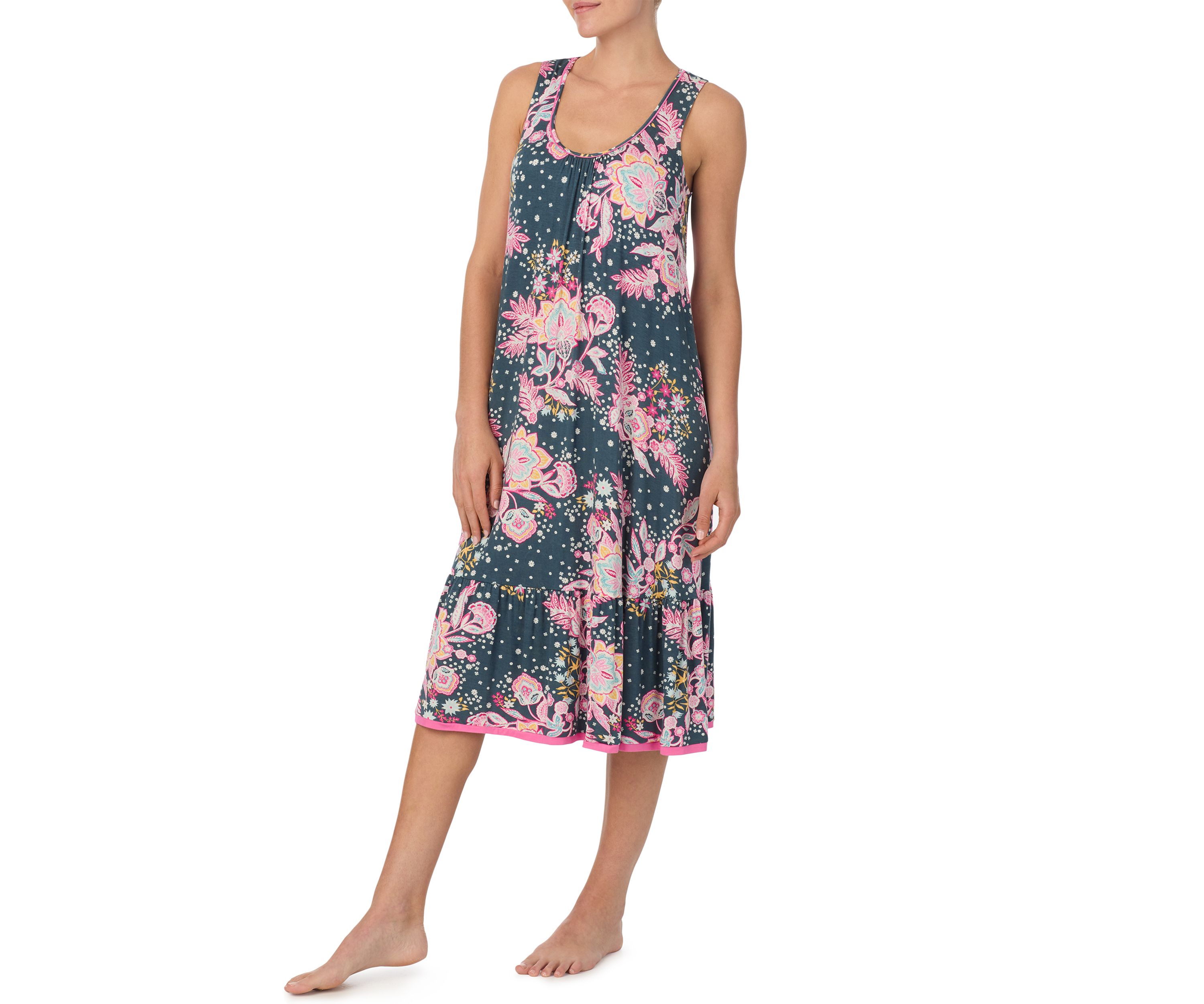Womens Sleeveless Midi Gown with Soft Bra