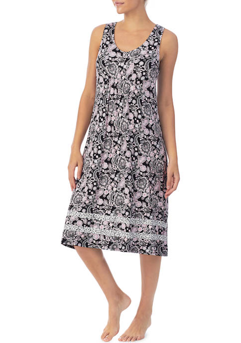 Ellen Tracy Sleeveless Printed Long Gown