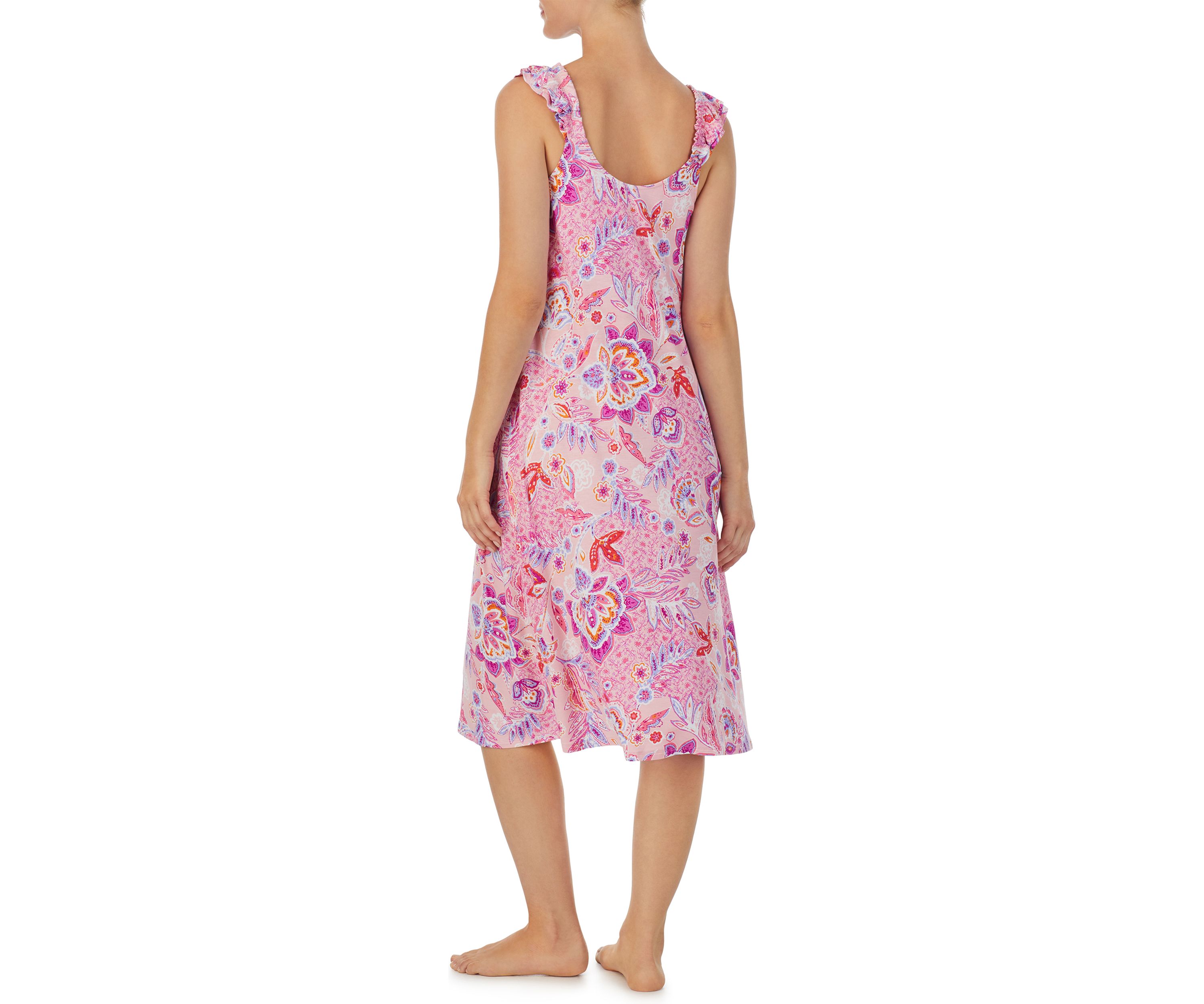 Sleeveless Midi Nightgown with Soft Bra