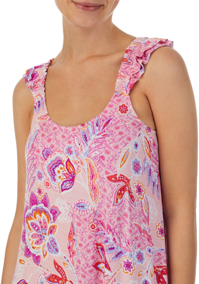Sleeveless Midi Nightgown with Soft Bra