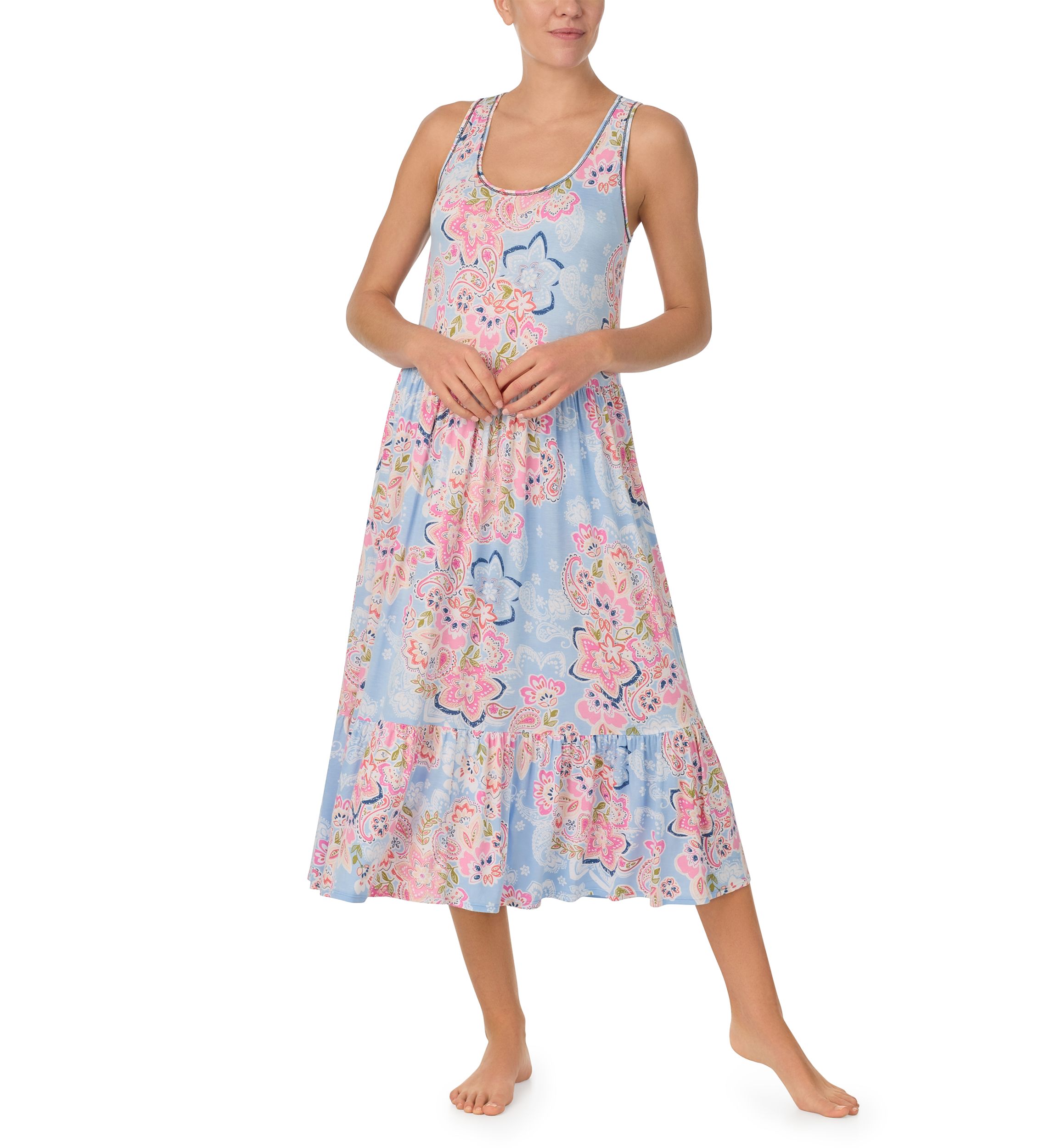 Womens Sleeveless Midi Gown