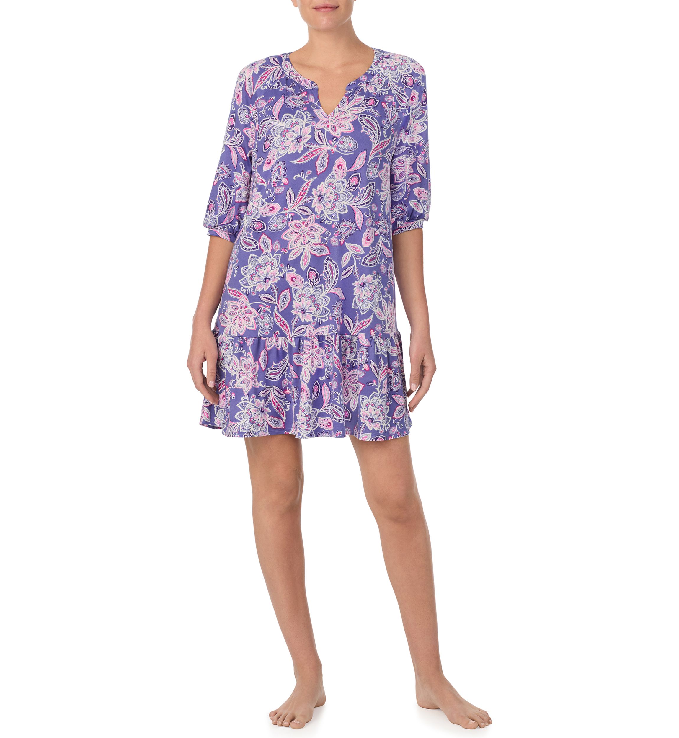 3/4 Sleeve Printed Sleep Tunic 