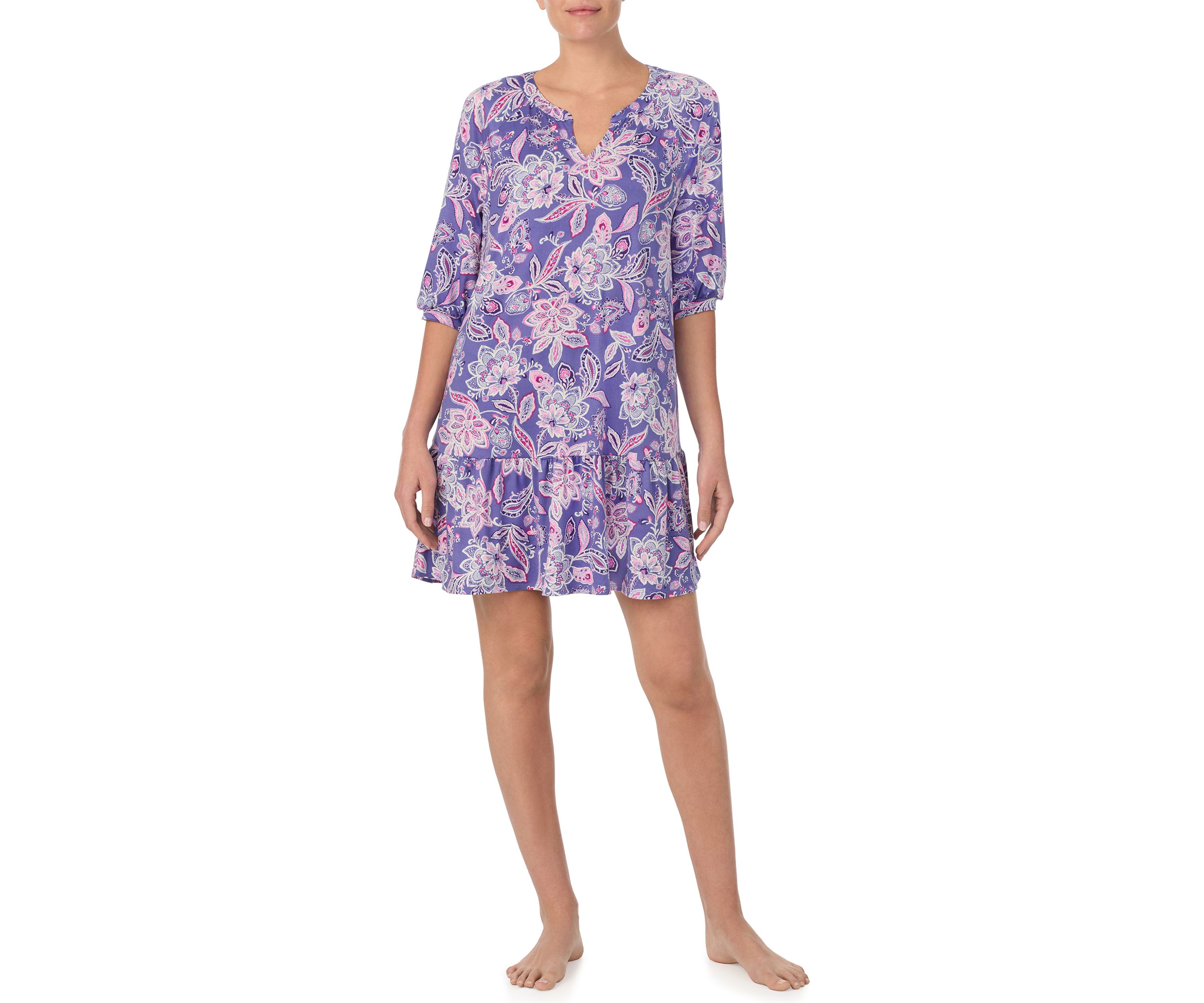 3/4 Sleeve Printed Sleep Tunic 