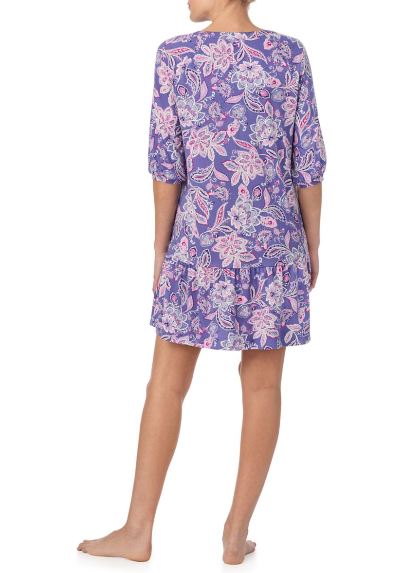 3/4 Sleeve Printed Sleep Tunic 