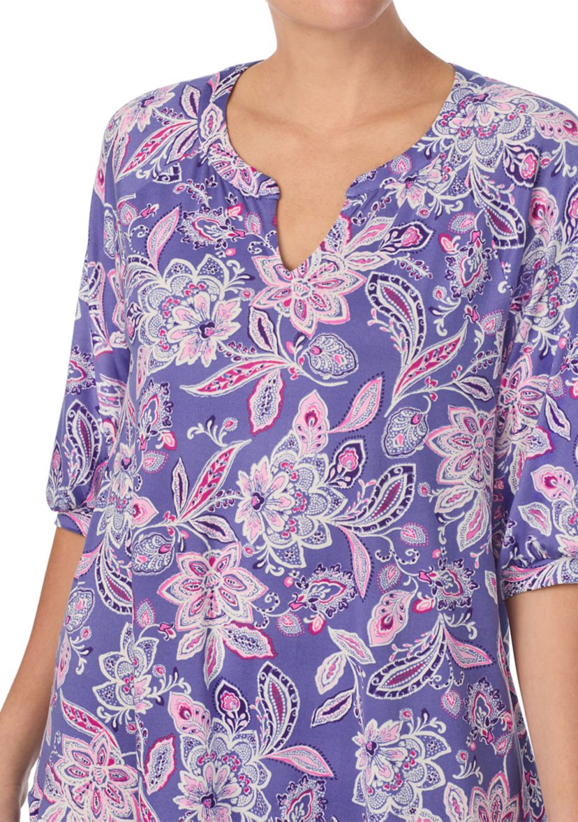 3/4 Sleeve Printed Sleep Tunic 