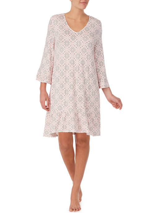 3/4 Sleeve Paisley Nightgown