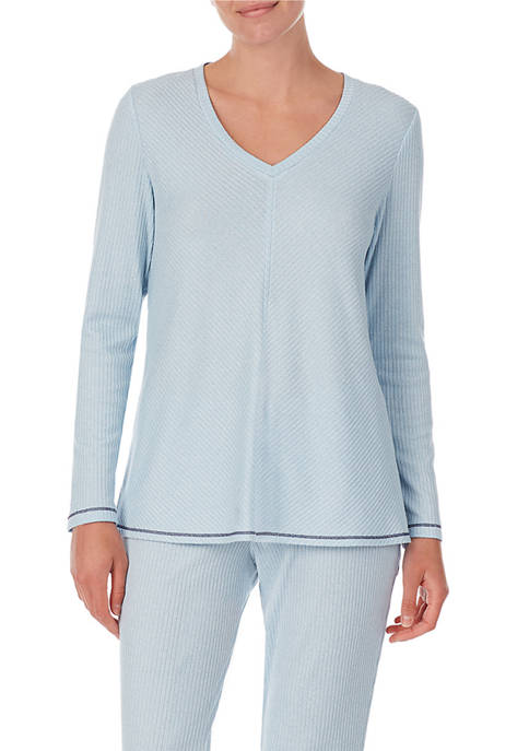 Ellen Tracy Long Sleeve Pajama Top