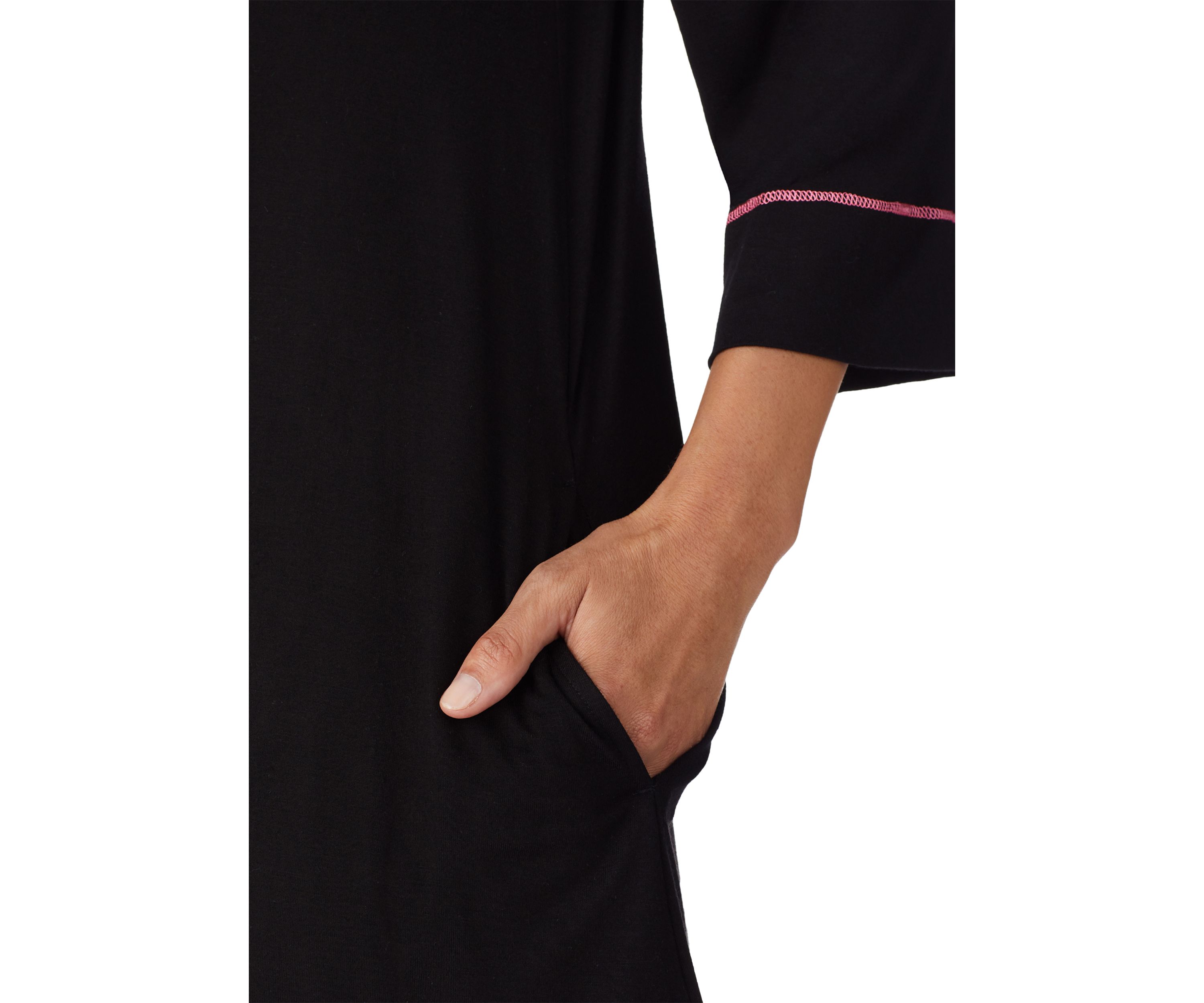 3/4 Sleeve Short Zip Robe