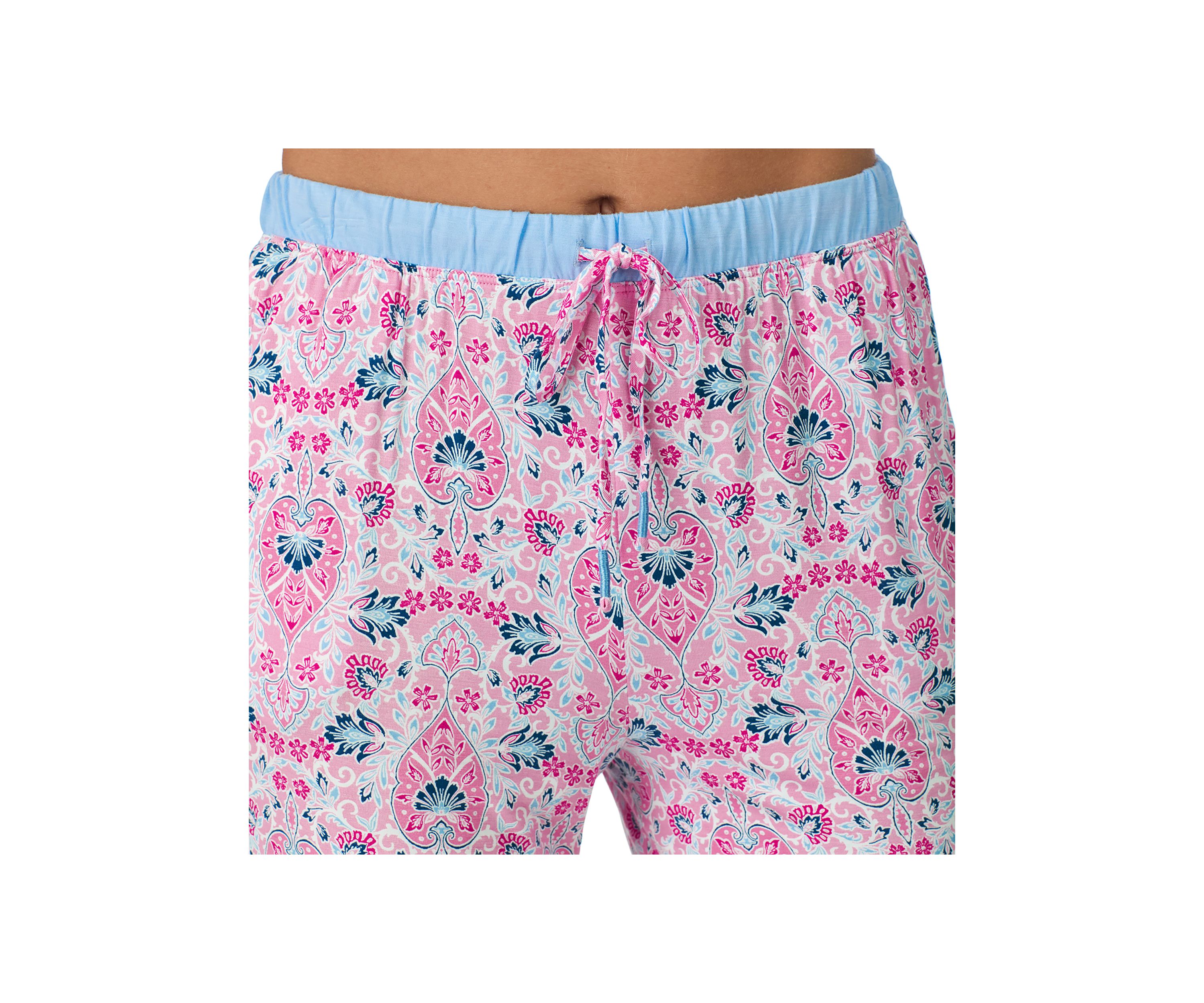 Solid Bermuda Pajama T-Shirt and PrintedShorts Set