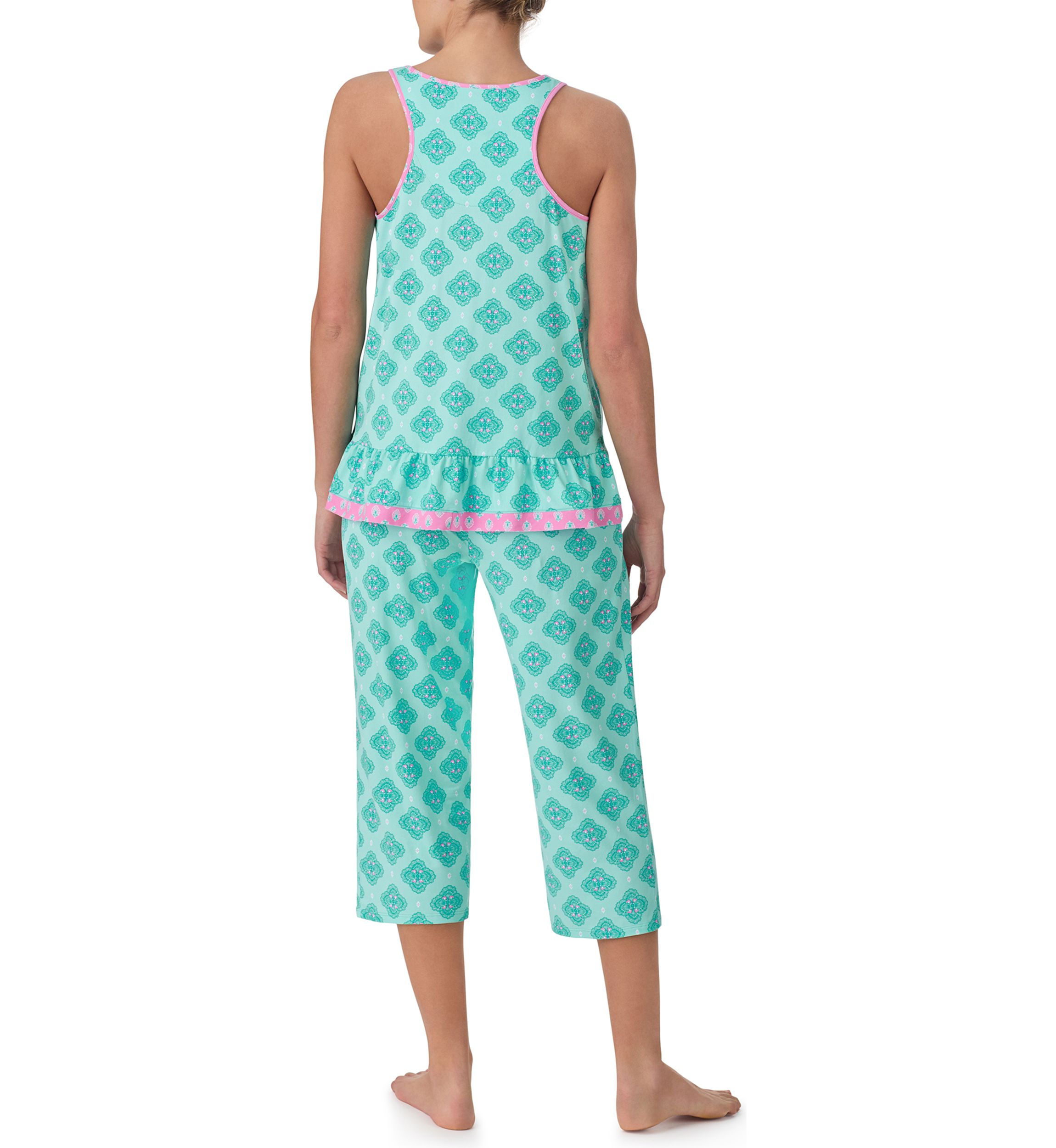 Printed Cropped Pajama Set