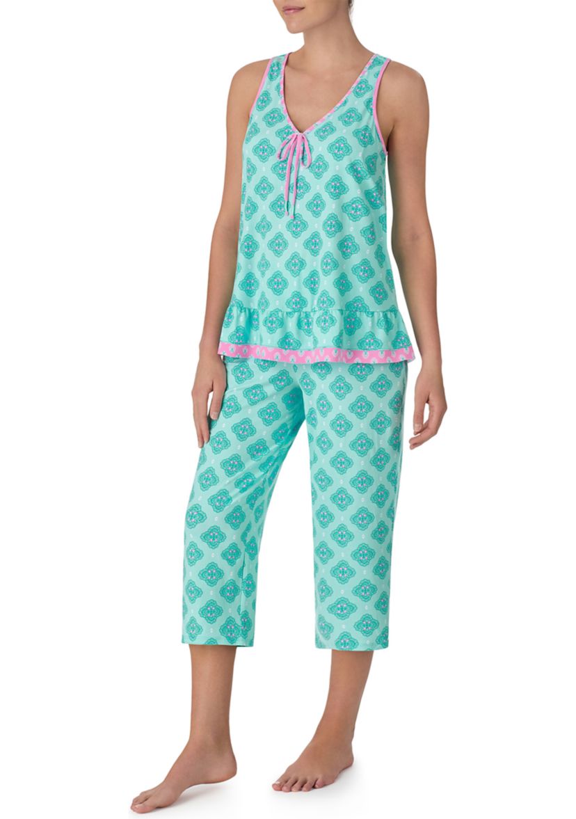 Printed Cropped Pajama Set