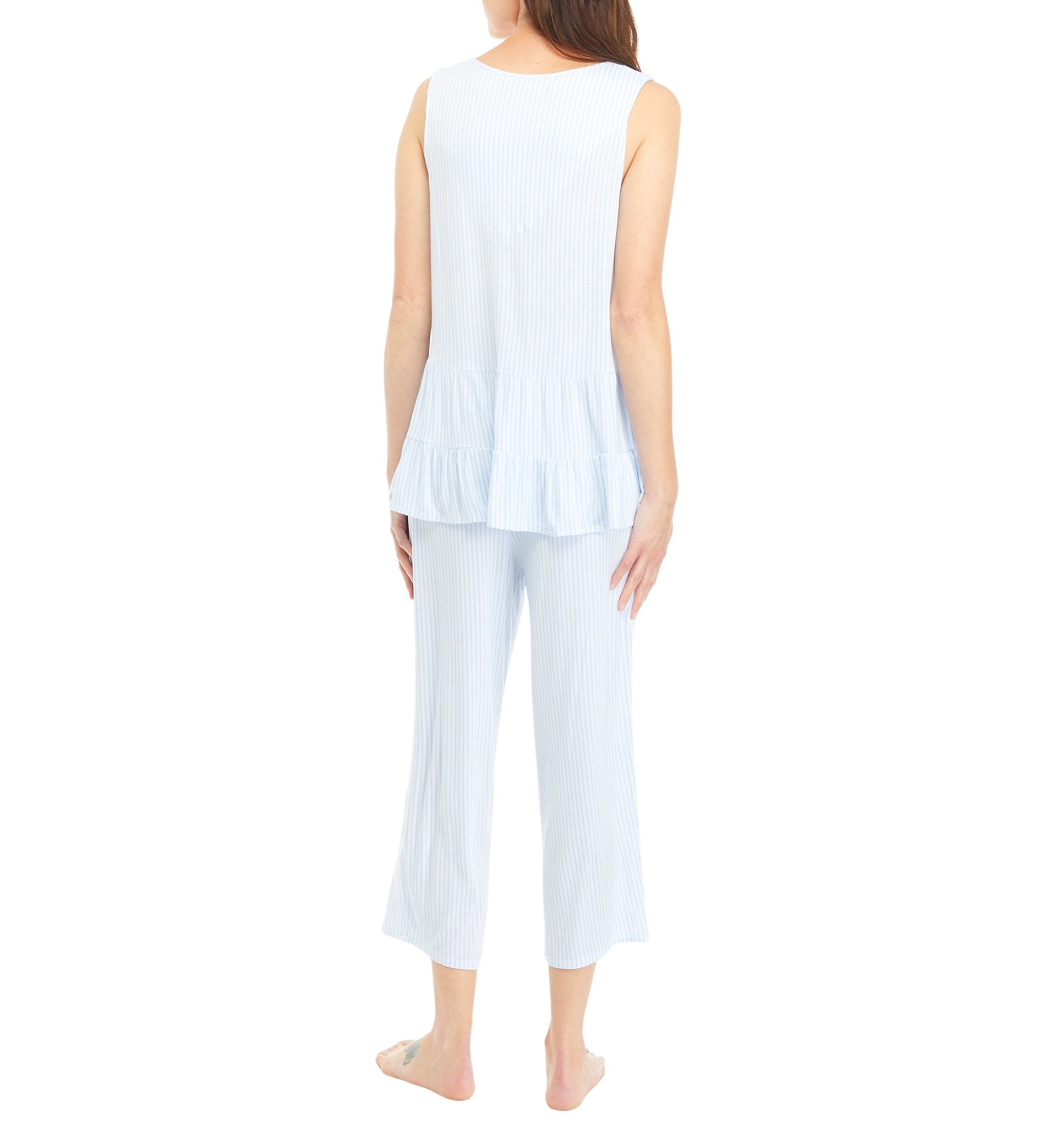 Sleeveless Top and Capri Pants Pajama Set
