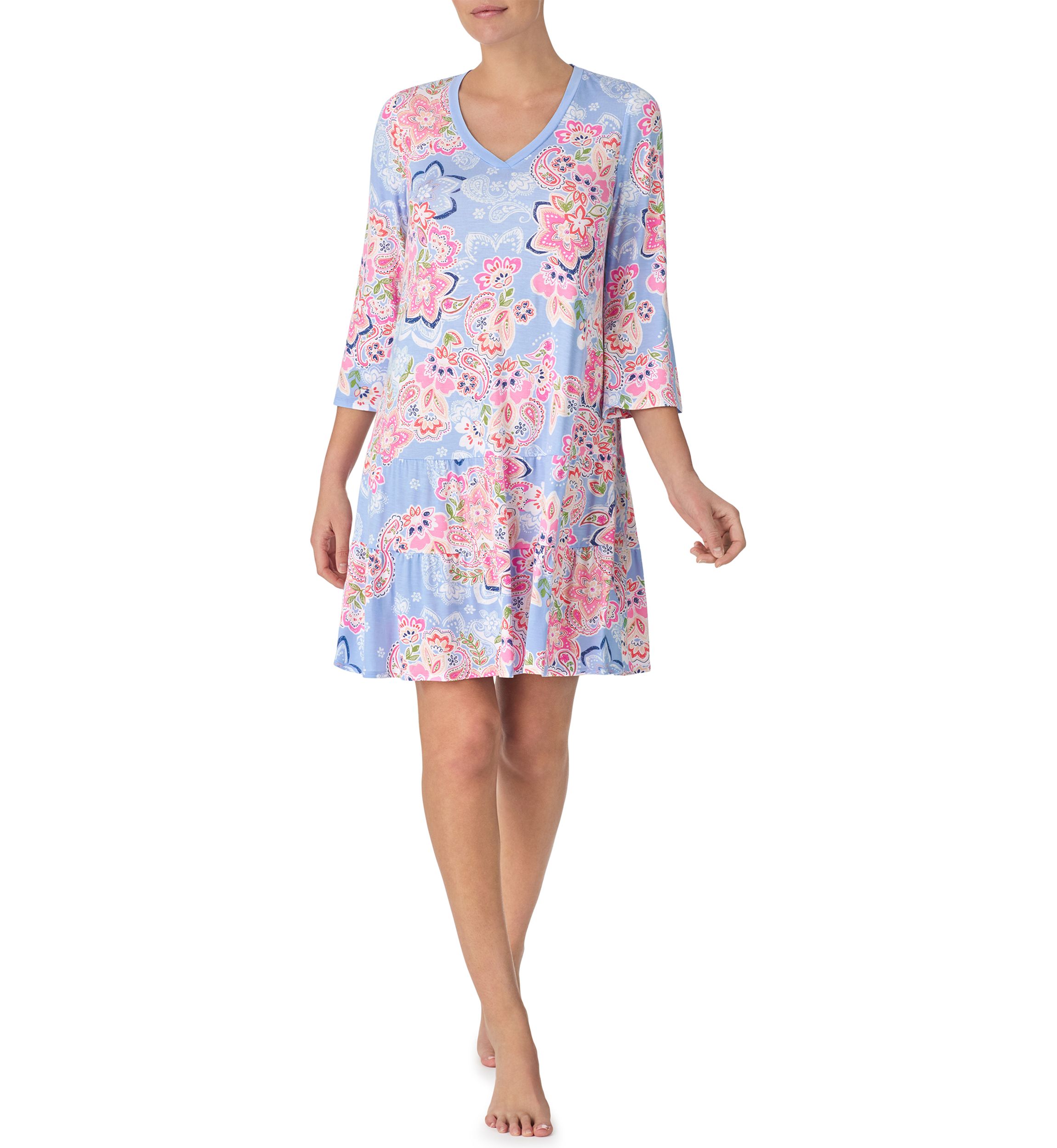 Womens 3/4 Sleeve Tunic Nightgown