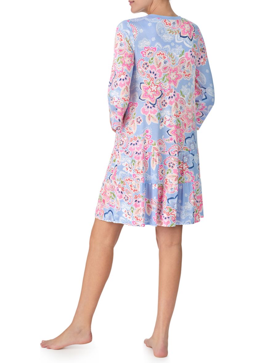 Womens 3/4 Sleeve Tunic Nightgown